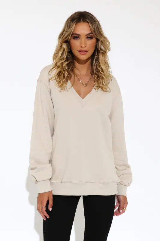 Zani Jumper | Oyster sold by Madison