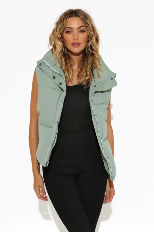 Jordy Puffer Vest | Sage sold by Madison