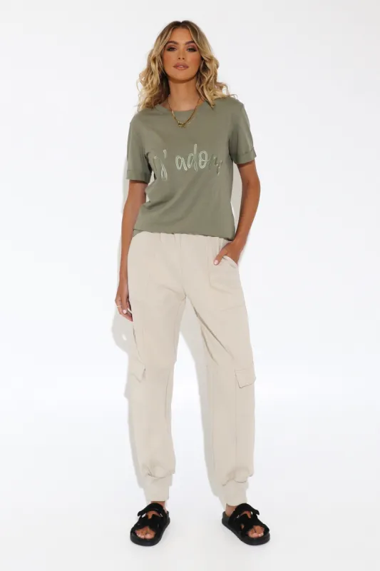 J'Adore Tee | Khaki sold by Madison