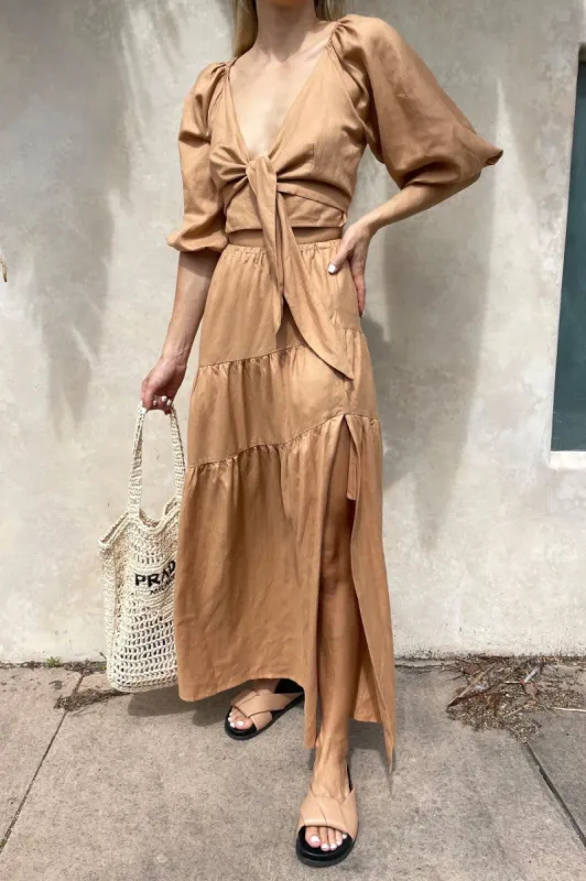 Tiana Maxi Skirt | Camel sold by Madison