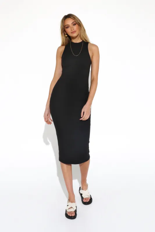 Manhattan Midi Dress | Black sold by Madison