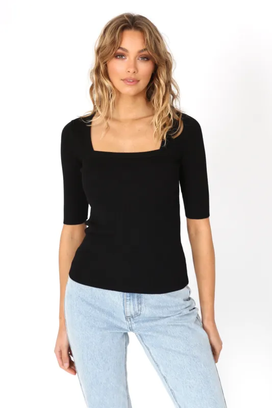 Dianne Rib Knit | Black sold by Madison