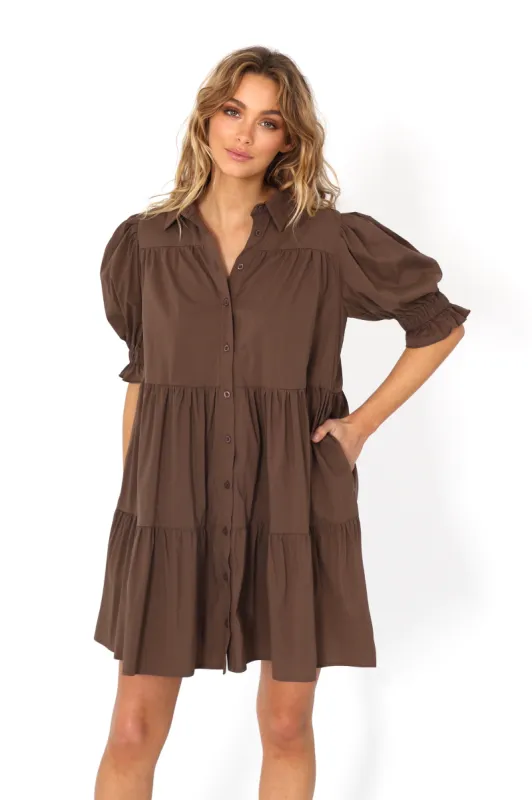 Cecilie Mini Dress | Choc sold by Madison