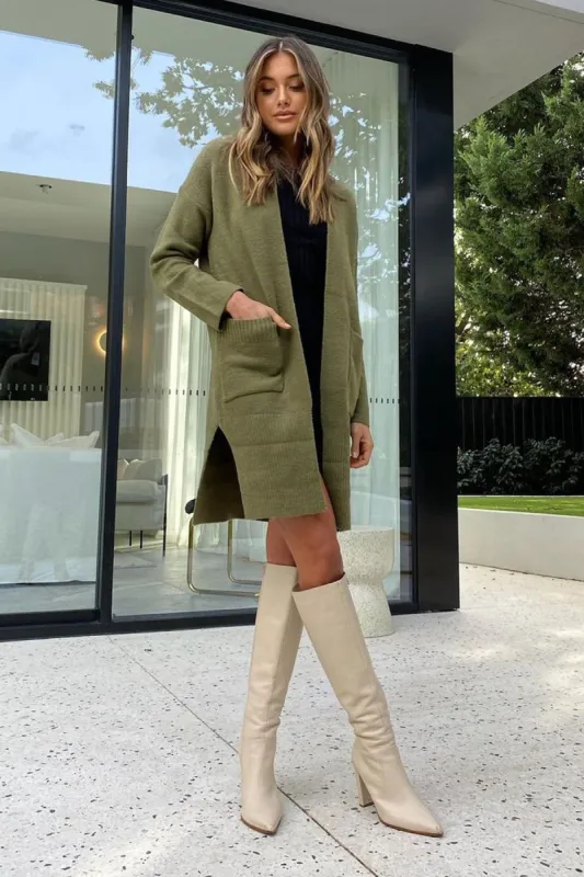 Piper Cardigan | Khaki sold by Madison