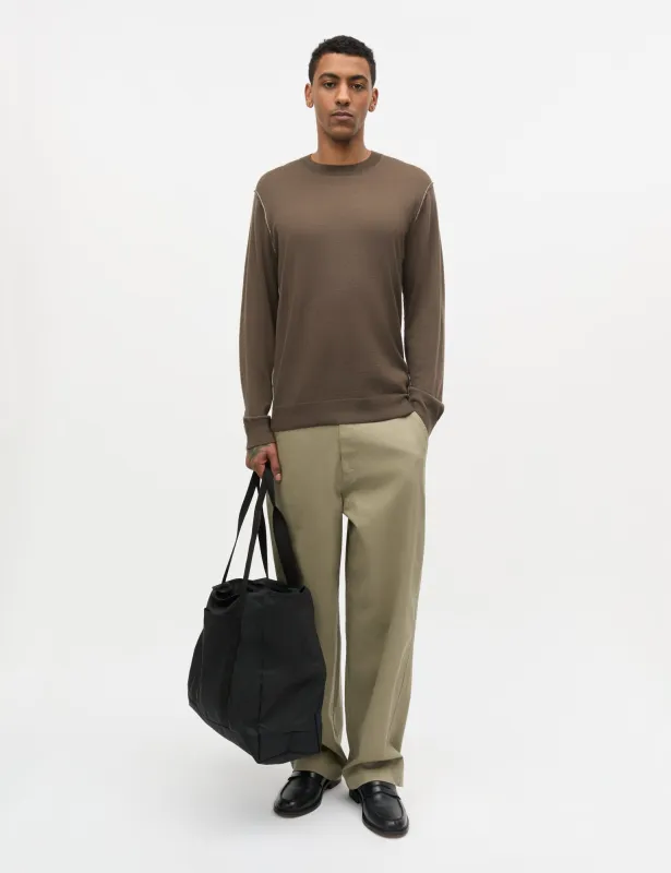 Merino Wool Contrast Jules Knit, Tarmac made by Mads Norgaard