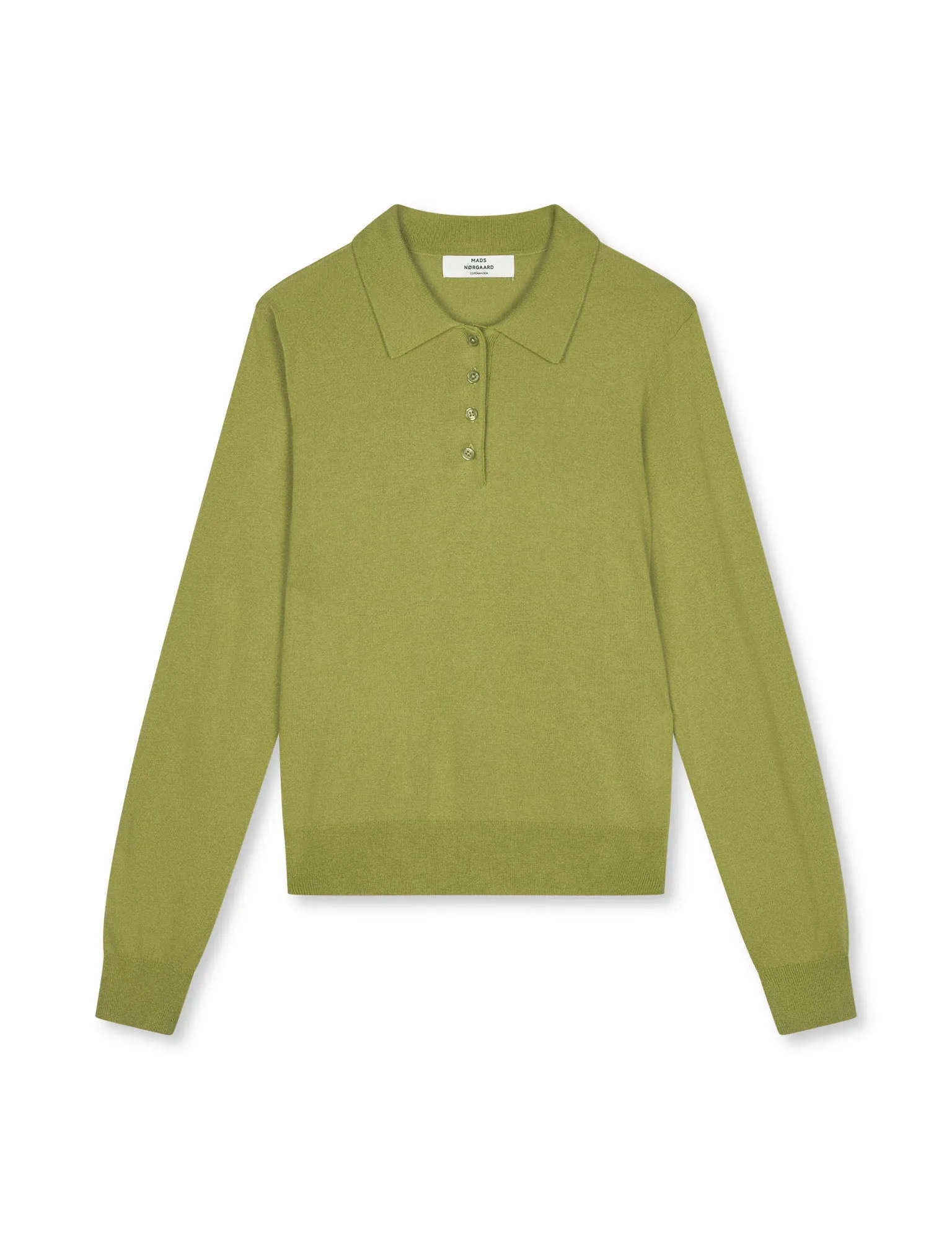 Fine Merino Rosa Polo Knit, Green Olive sold by Mads Norgaard product image thumbnail 2