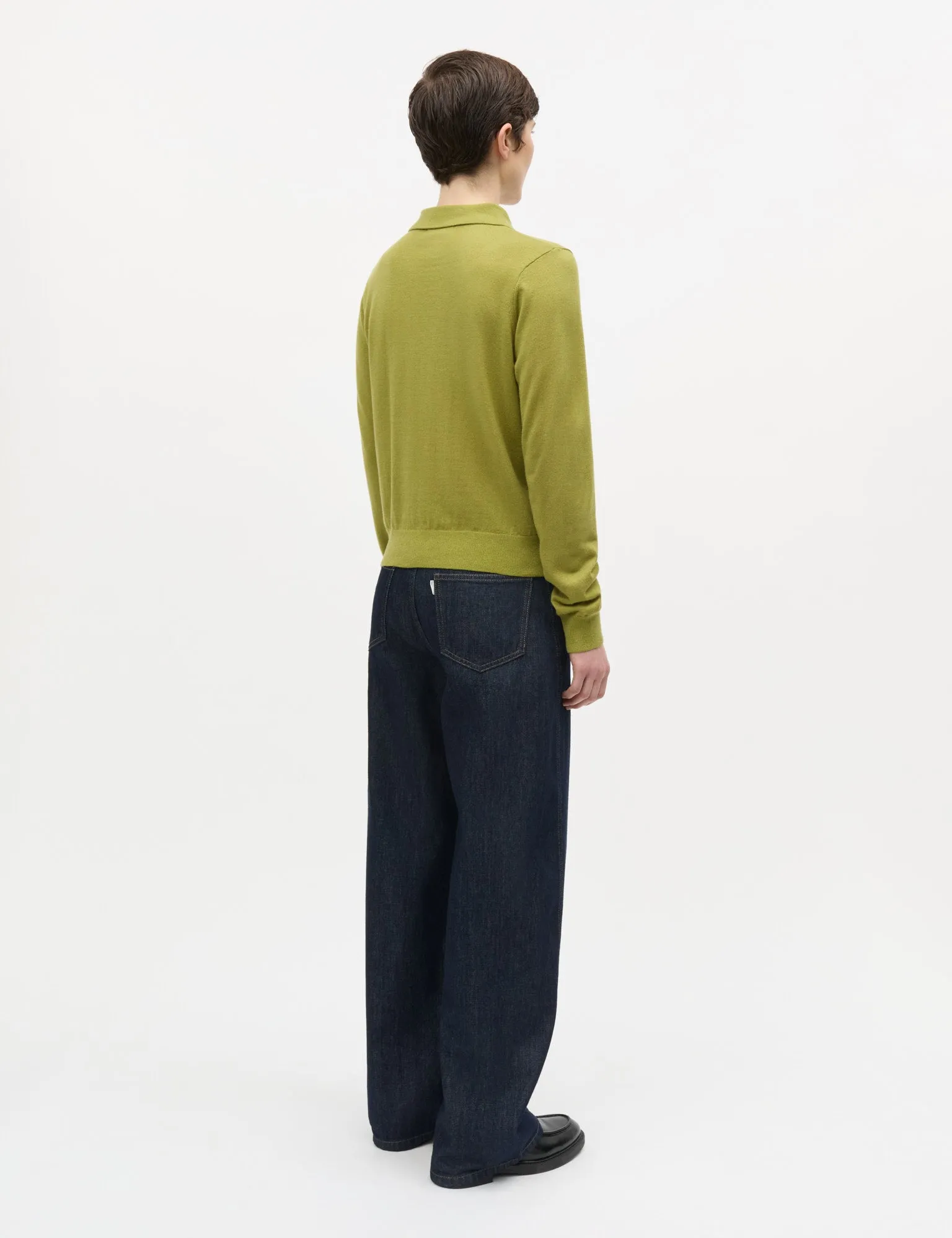 Fine Merino Rosa Polo Knit, Green Olive sold by Mads Norgaard product image thumbnail 3