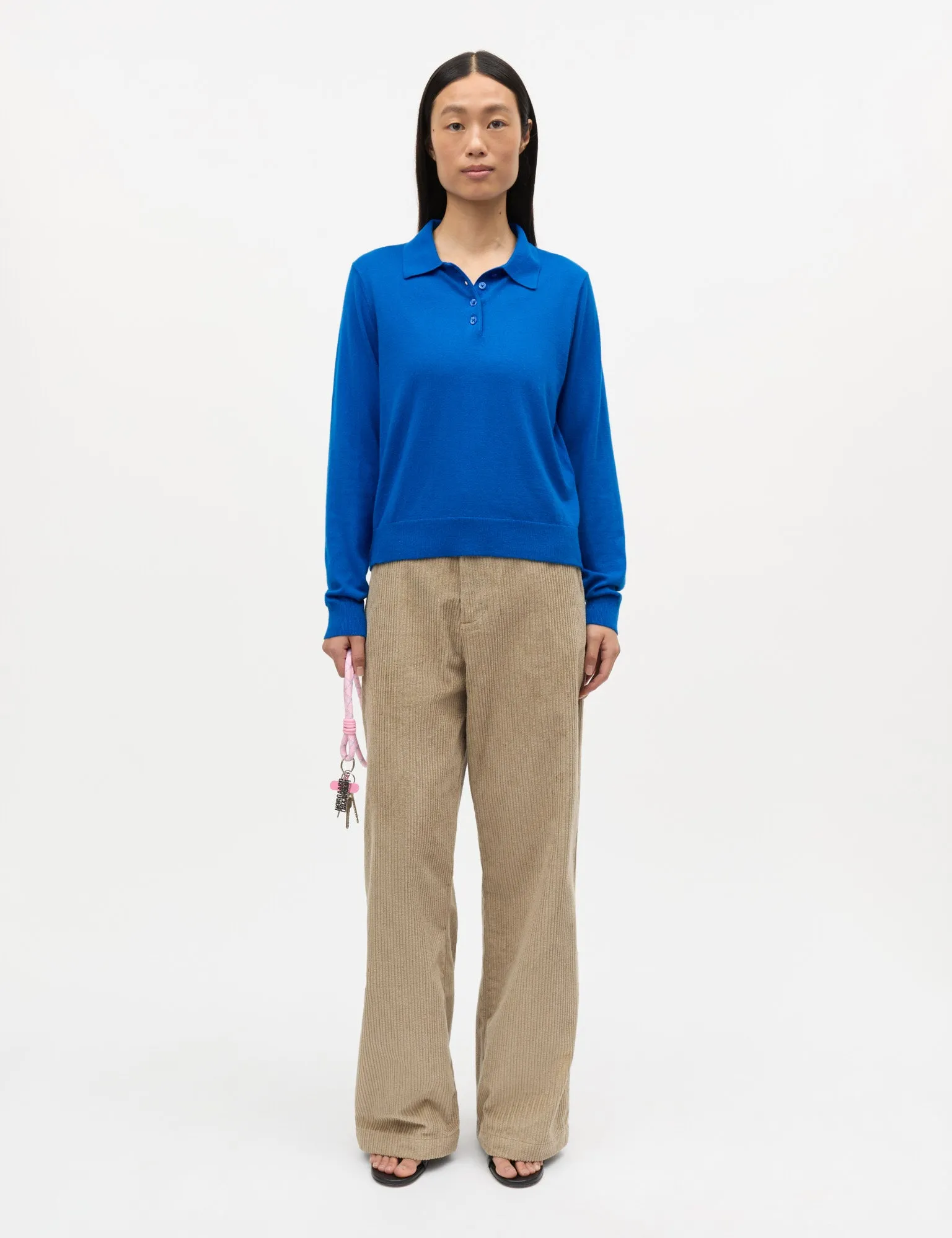 Fine Merino Rosa Polo Knit, Lapis Blue sold by Mads Norgaard