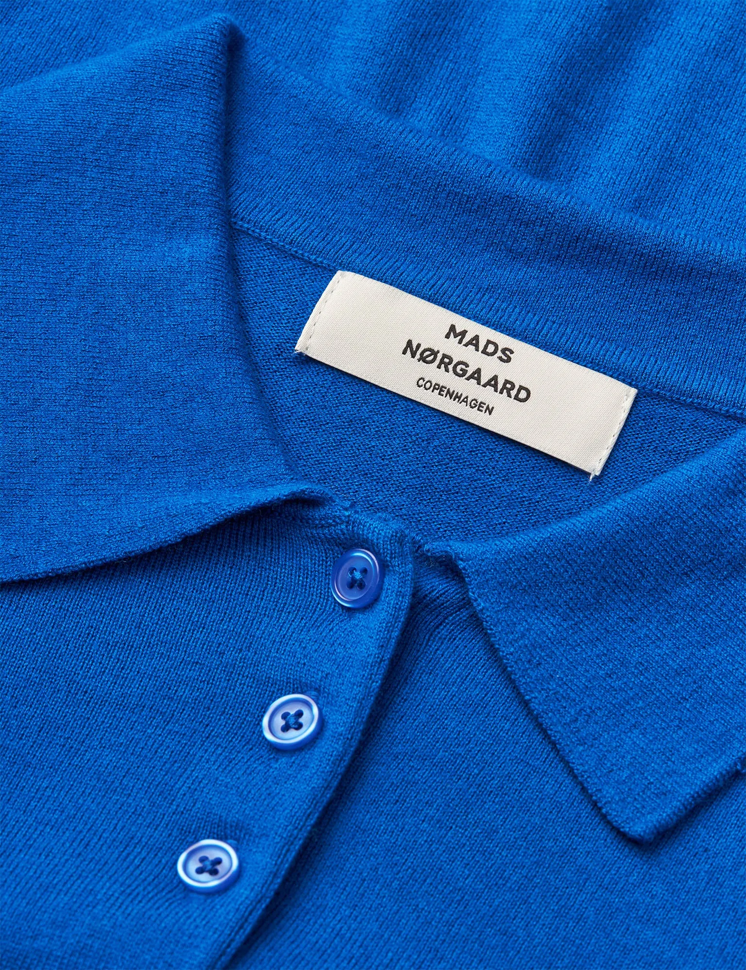 Fine Merino Rosa Polo Knit, Lapis Blue sold by Mads Norgaard product image thumbnail 4