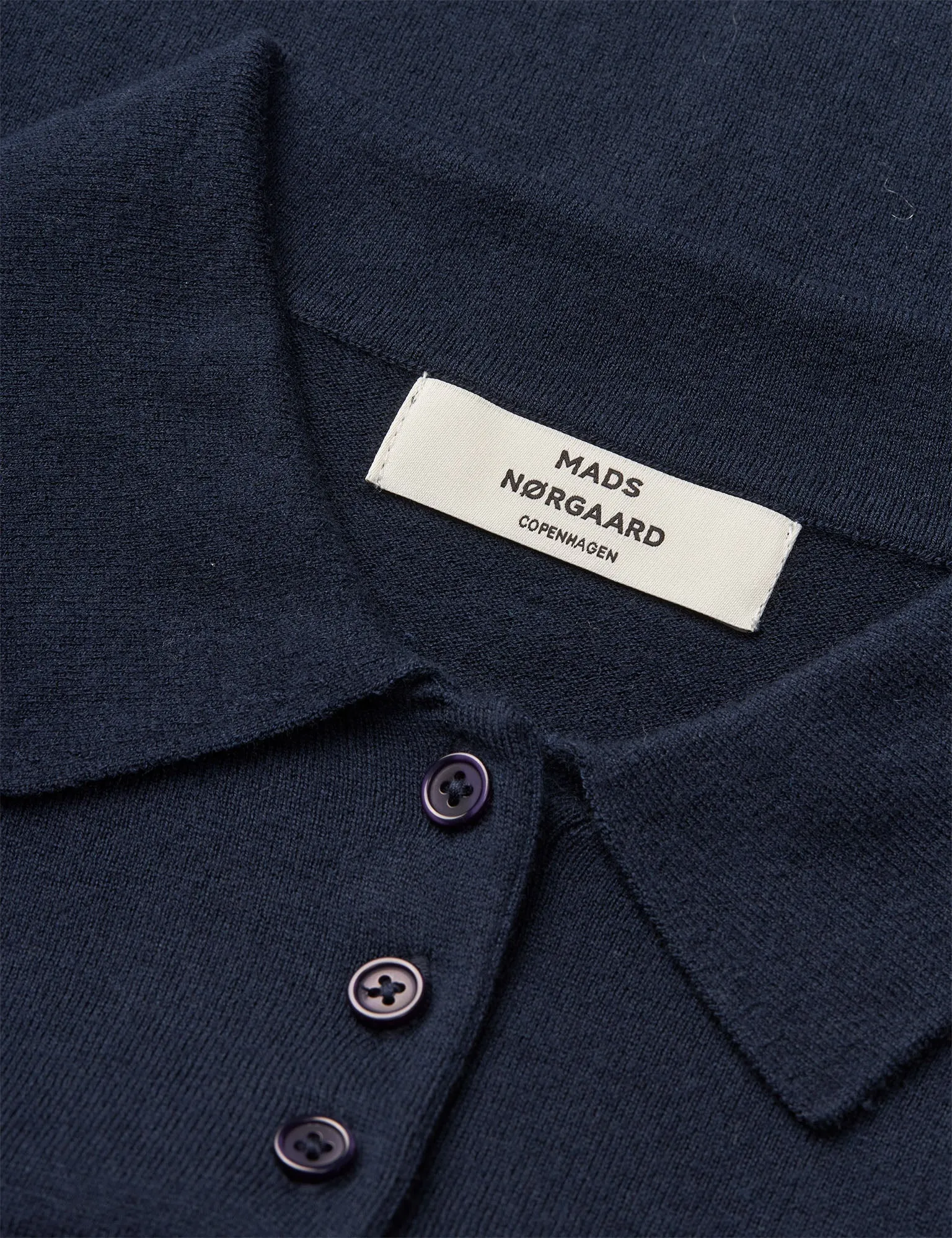 Fine Merino Rosa Polo Knit, Sky Captain sold by Mads Norgaard product image thumbnail 4