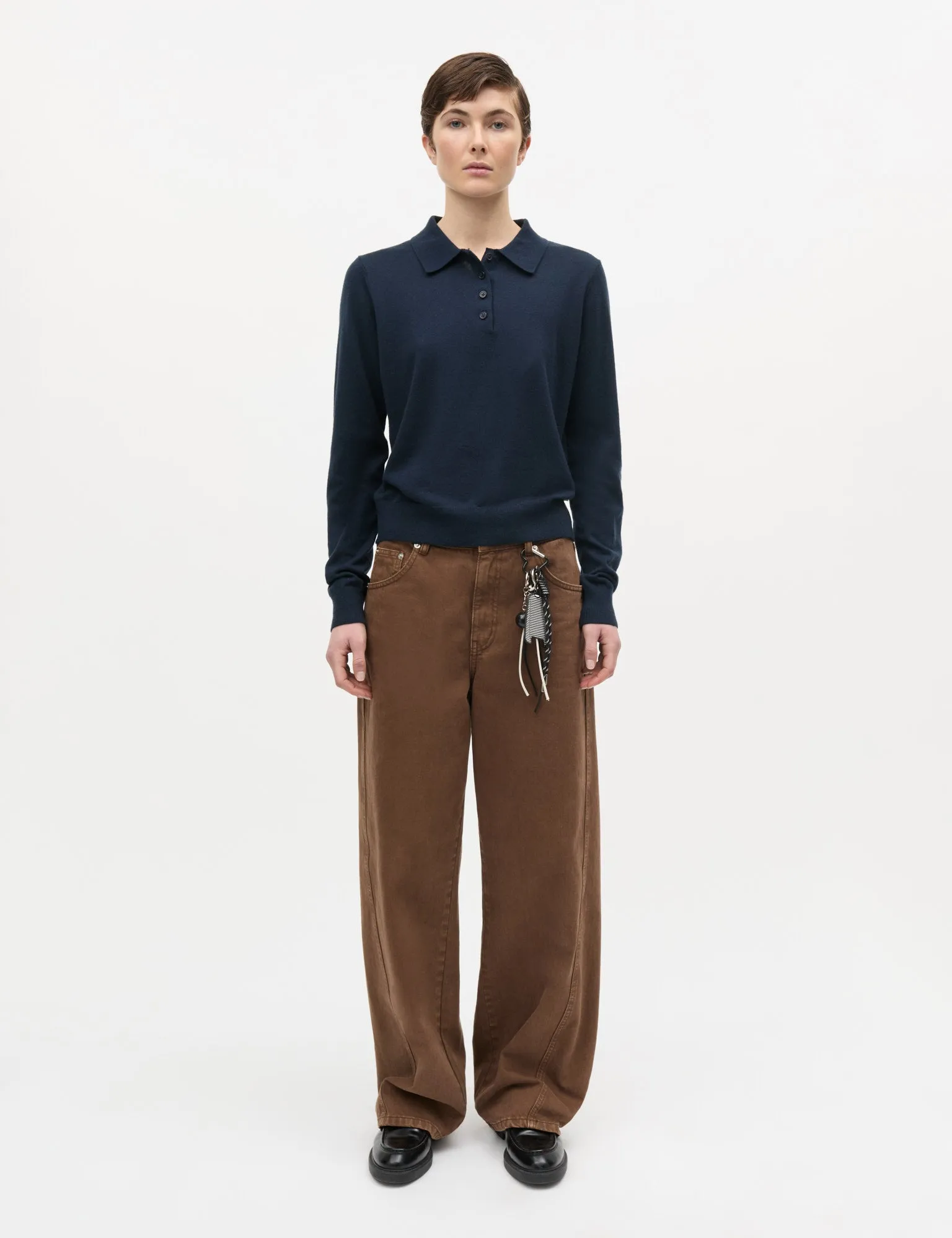Fine Merino Rosa Polo Knit, Sky Captain sold by Mads Norgaard