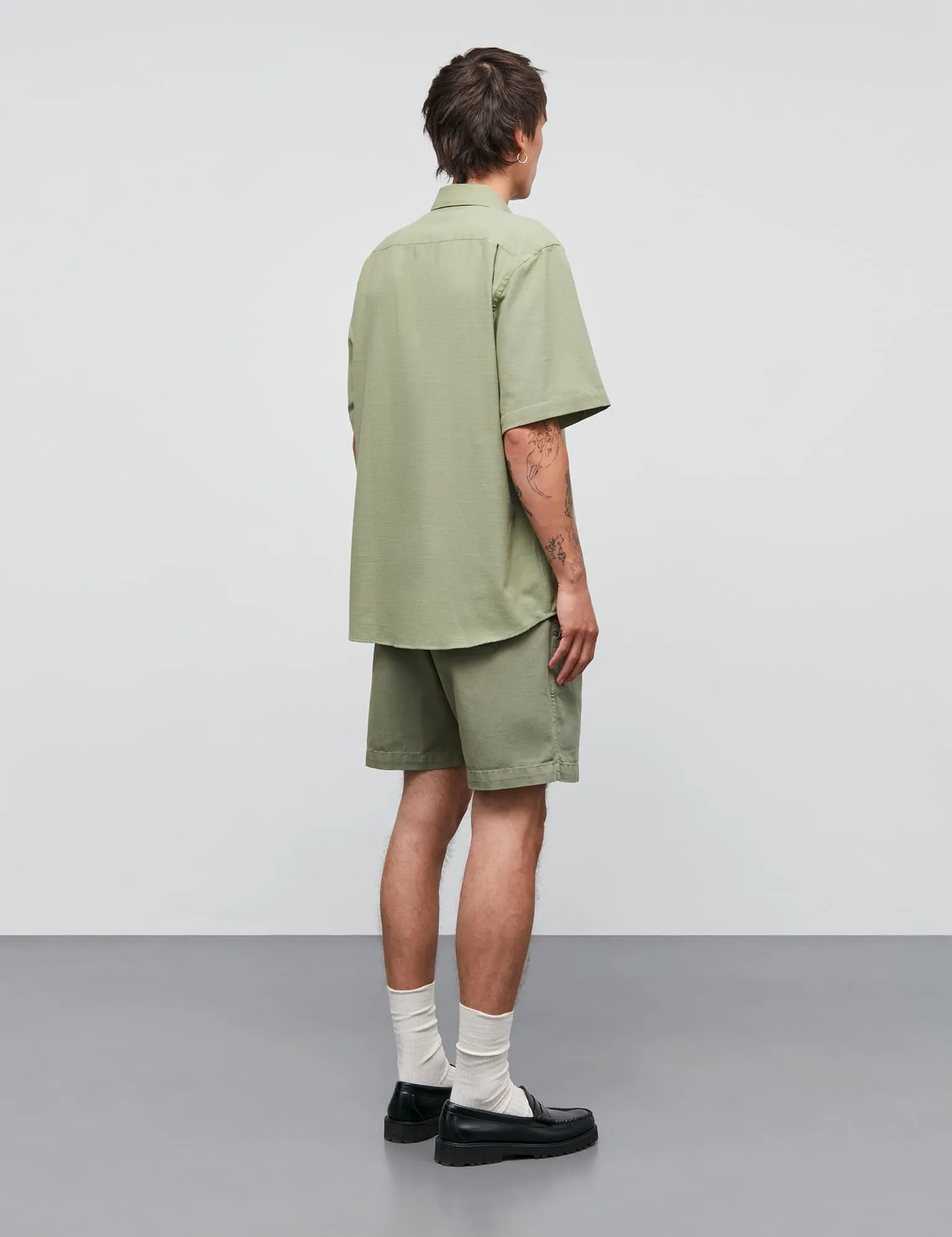 Dyed Canvas Beach Shorts, Oil Green sold by Mads Norgaard product image thumbnail 4