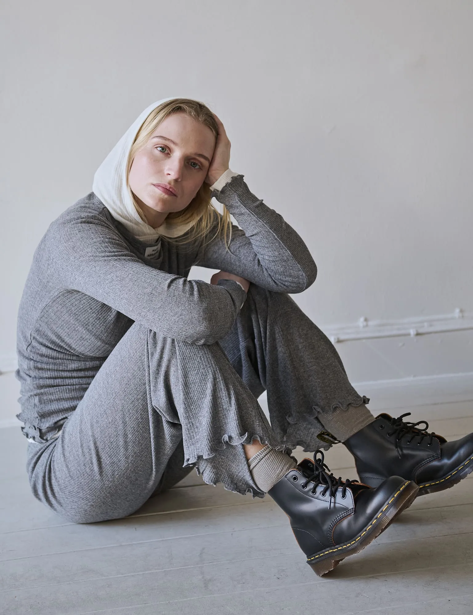 Point Wool Hedwig Pants, Grey Melange sold by Mads Norgaard product image thumbnail 2