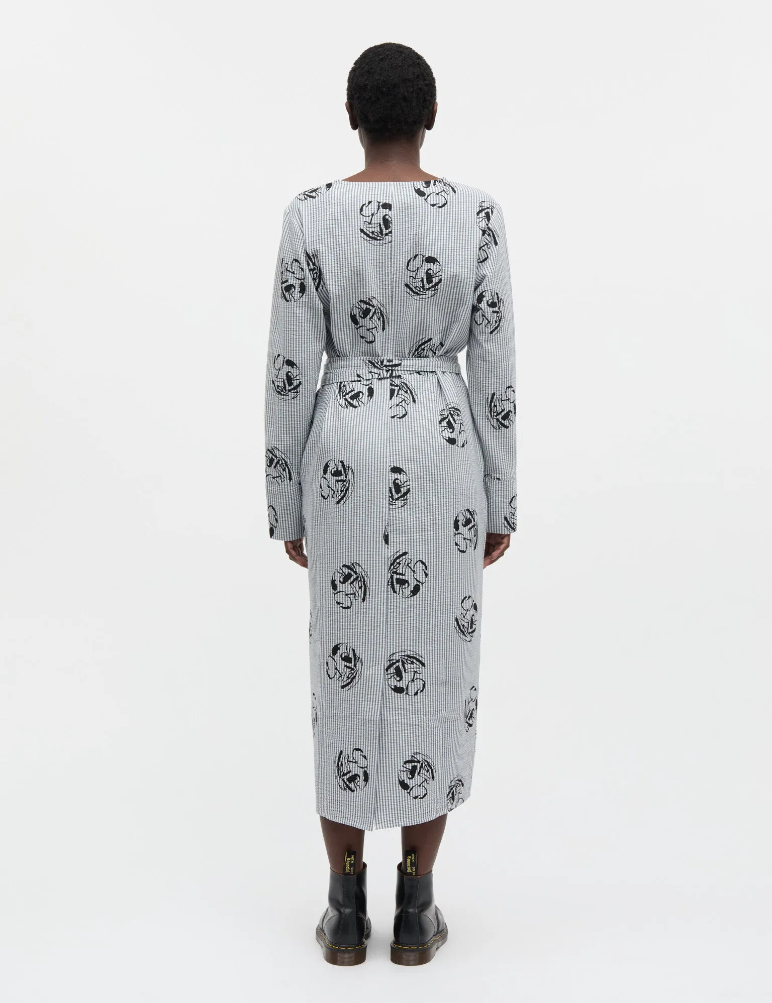 Soft Crease Oda Dress AOP, Vintage Indigo/Vanilla Ice sold by Mads Norgaard product image thumbnail 4