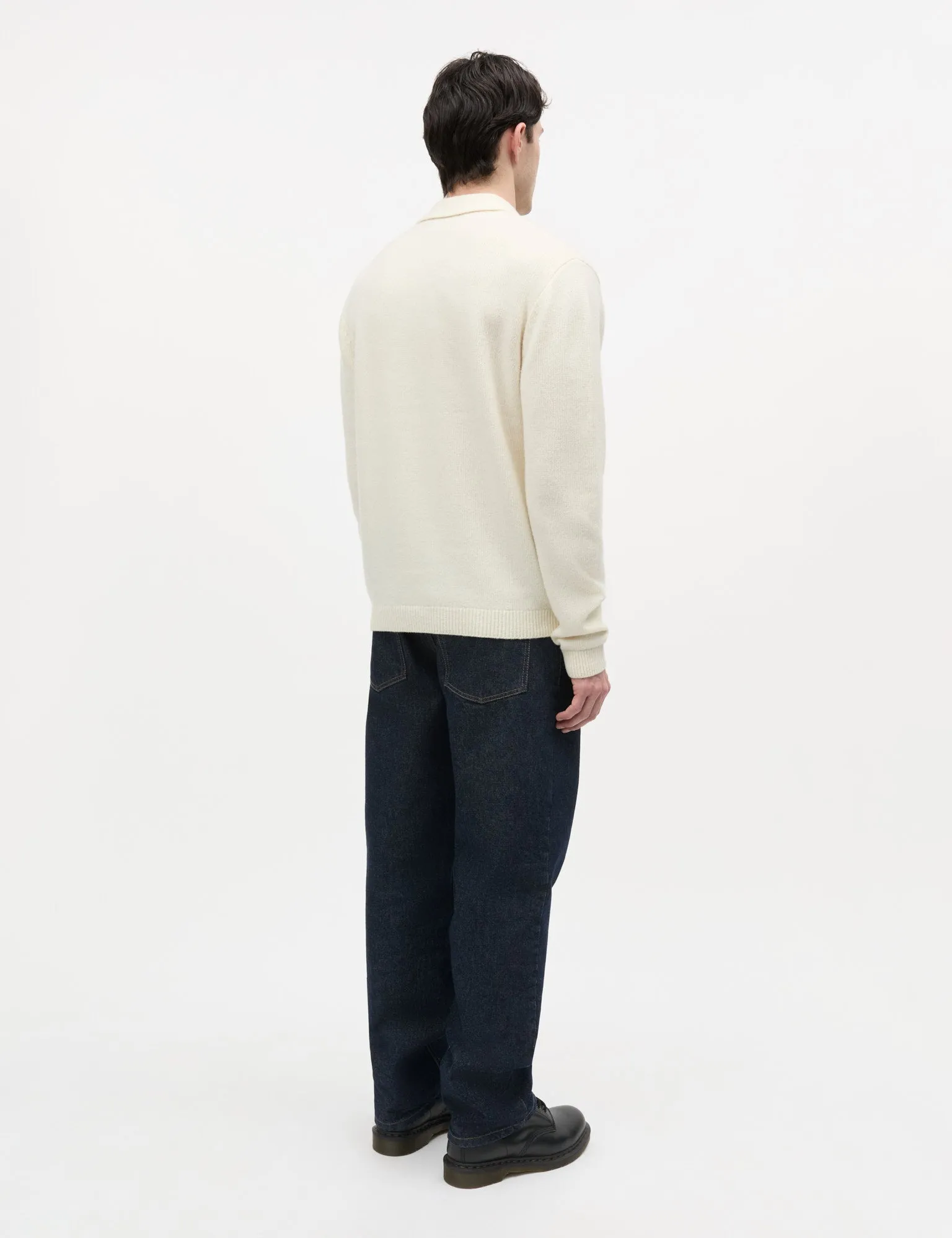 Super Wool Brando Polo LS Knit, Vanilla Ice sold by Mads Norgaard product image thumbnail 3