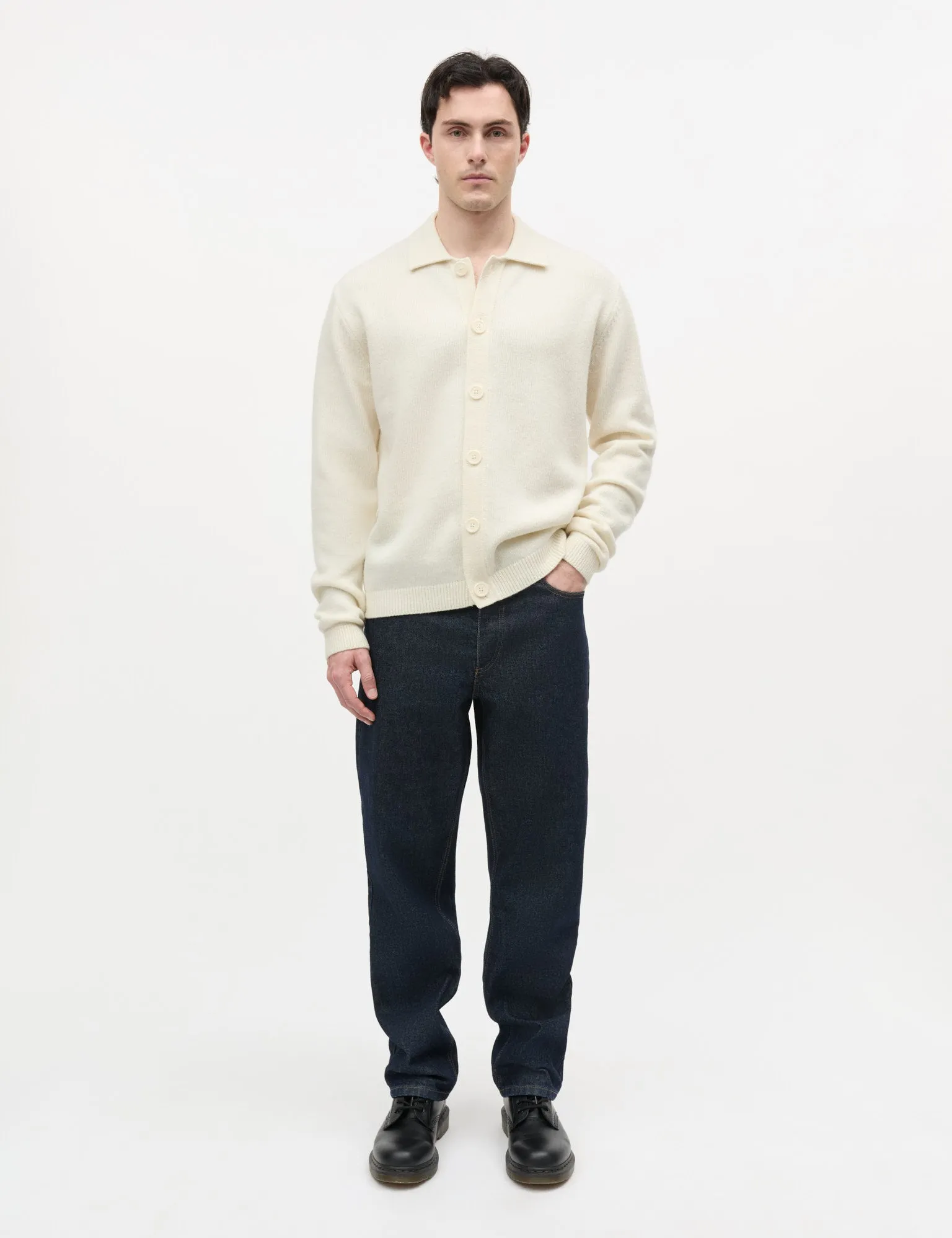 Super Wool Brando Polo LS Knit, Vanilla Ice sold by Mads Norgaard