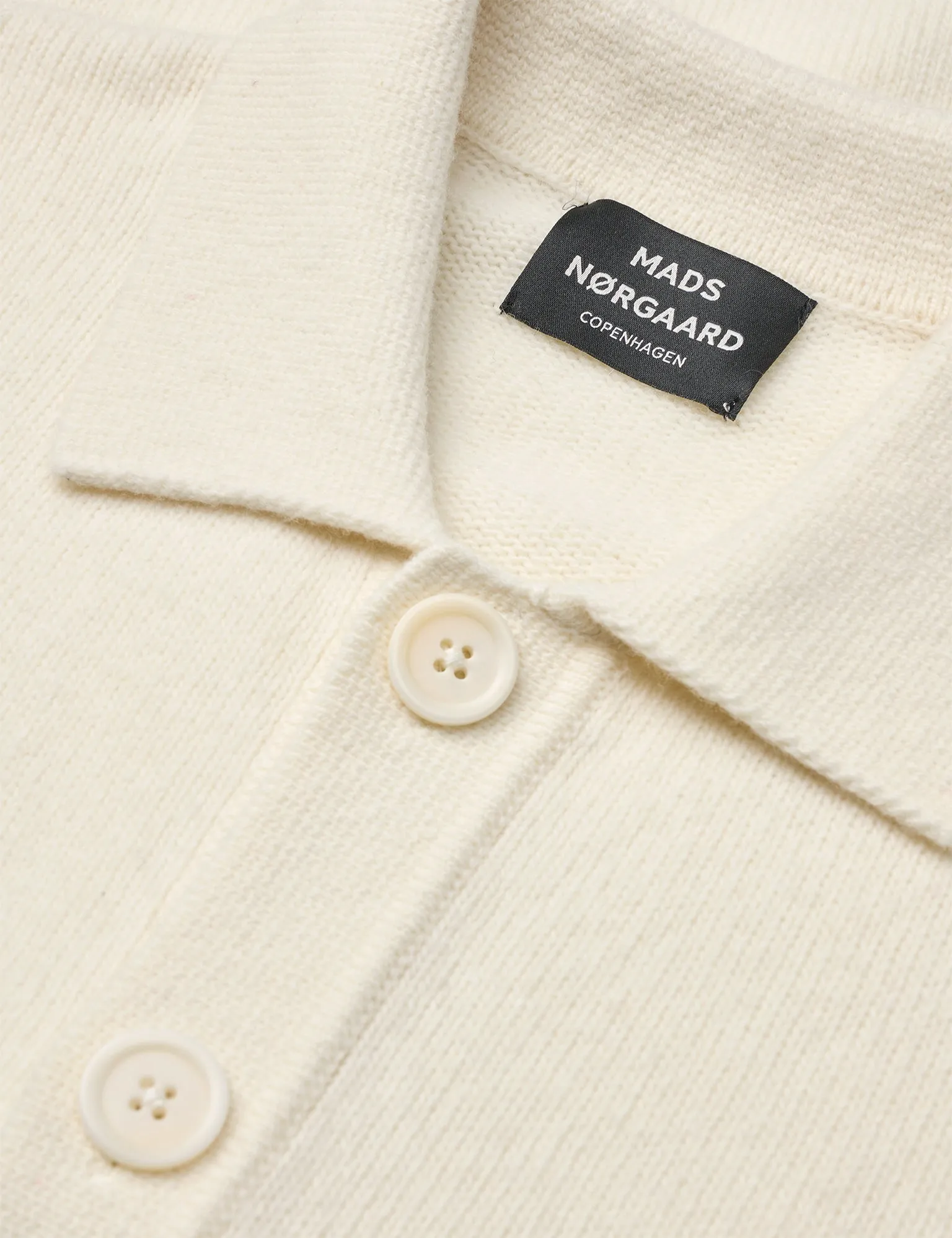 Super Wool Brando Polo LS Knit, Vanilla Ice sold by Mads Norgaard product image thumbnail 4