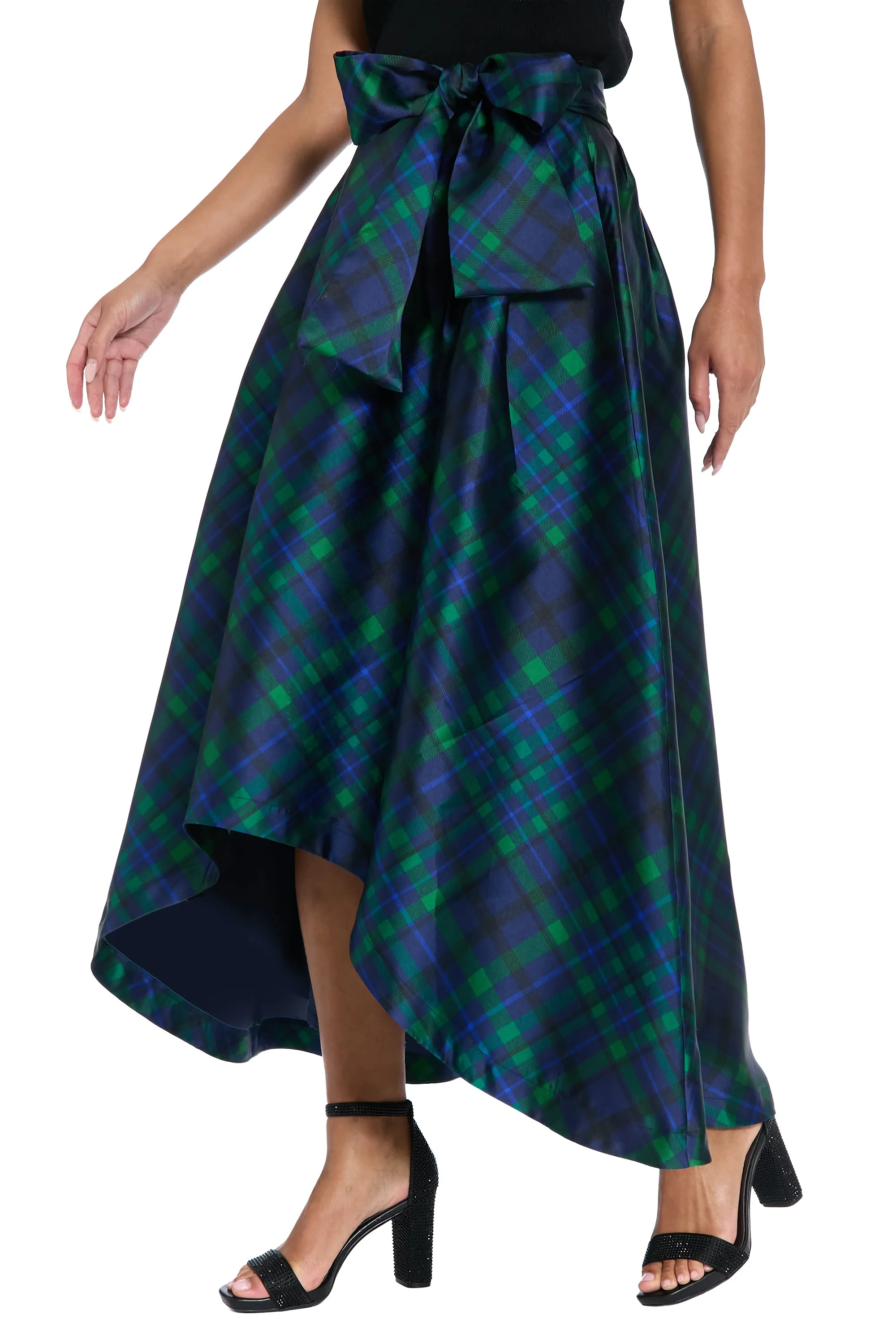 Roosevelt Voluminous Plaid Tie-Front Skirt sold by Maggy London product image thumbnail 3