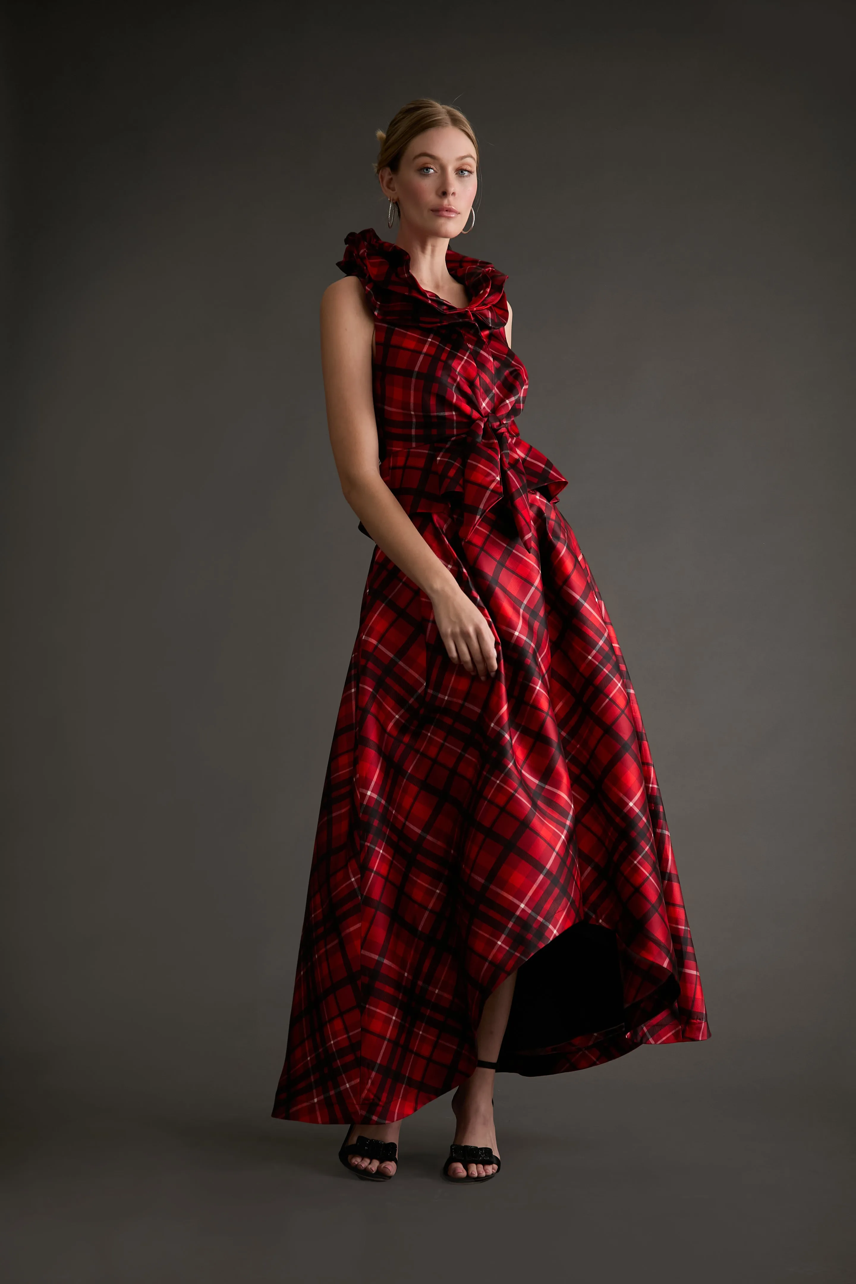 Roosevelt Voluminous Plaid Tie-Front Skirt sold by Maggy London product image thumbnail 2