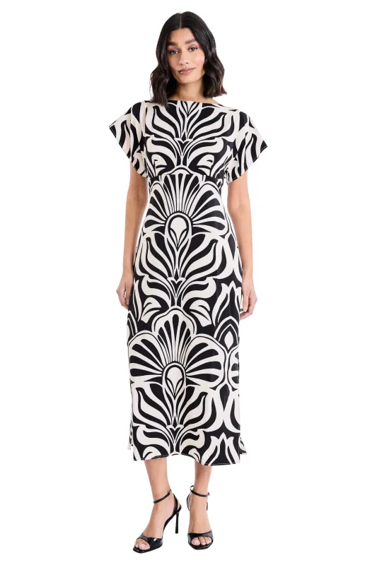 Janna Graphic Print Boat Neck Dress sold by Maggy London