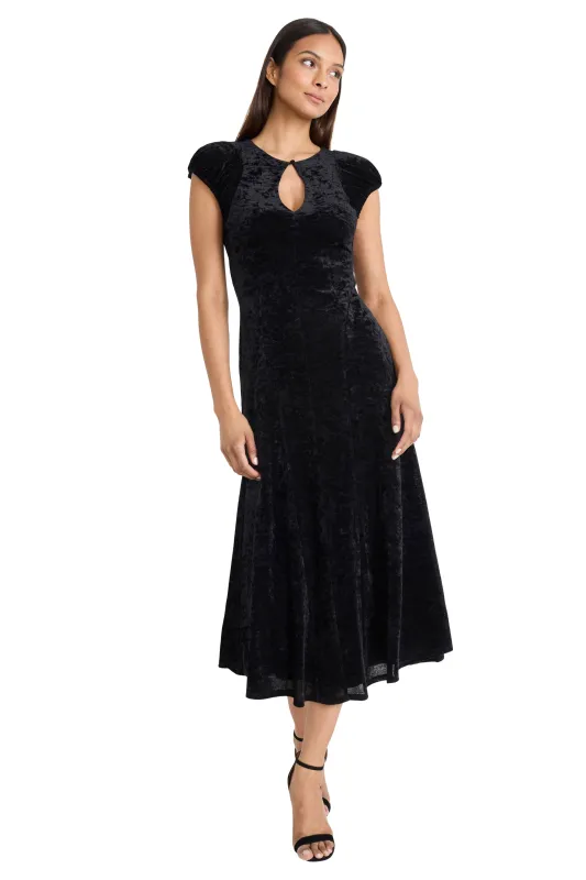 Monika Keyhole Midi in Velvet Mesh made by Donna Morgan