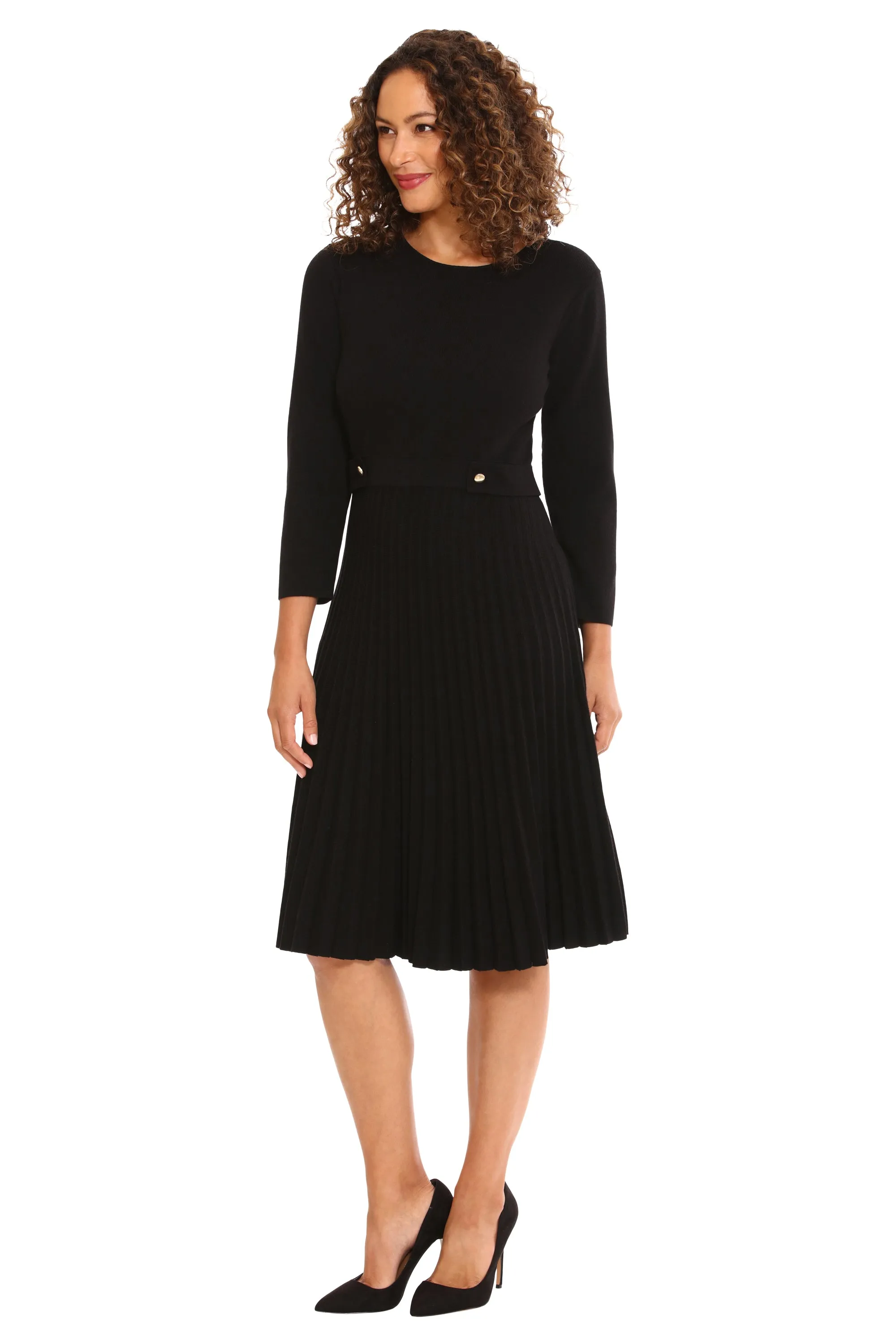 Ulani Side Tab Pleated Sweater Dress sold by Maggy London product image thumbnail 4