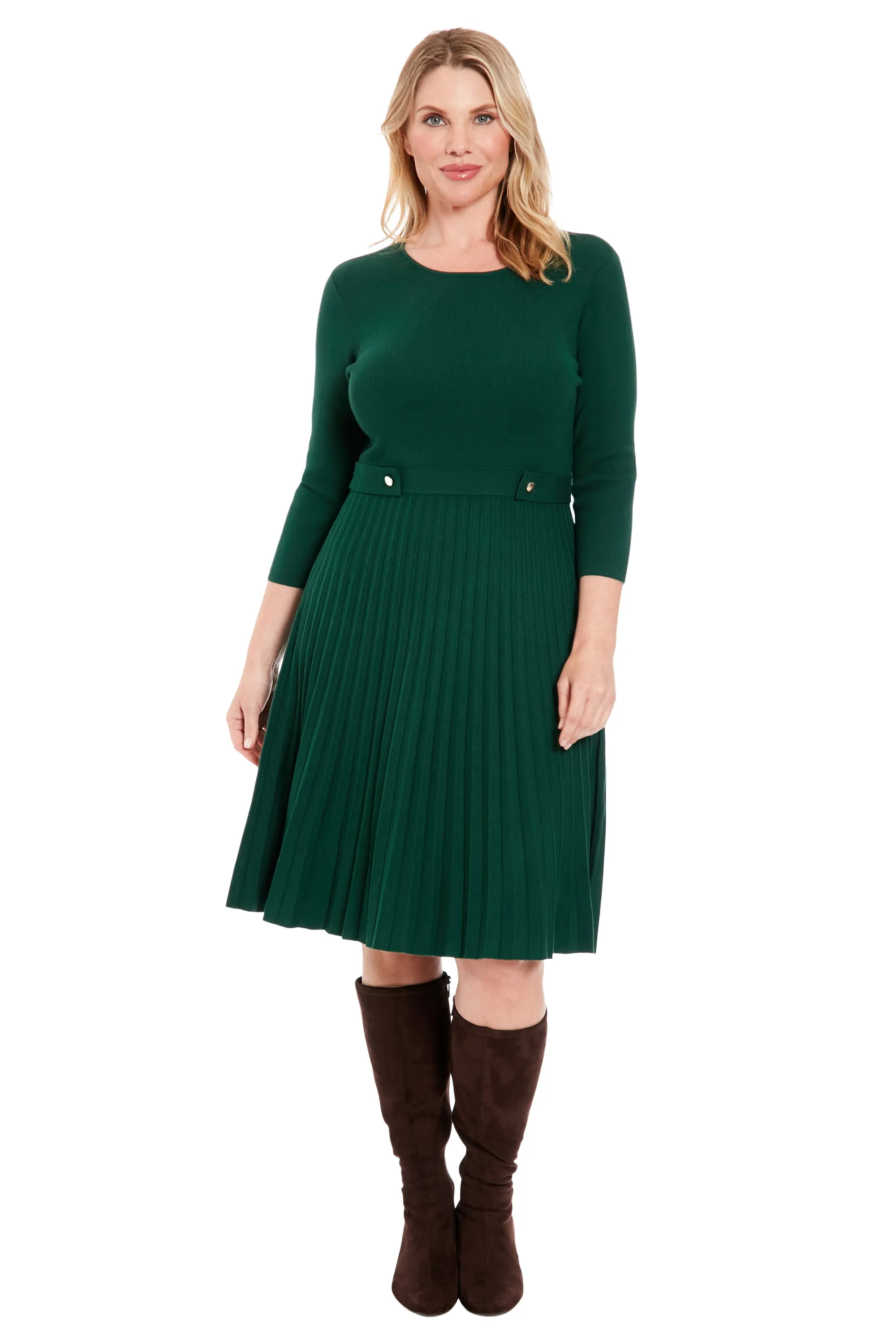 Ulani Side Tab Pleated Sweater Dress sold by Maggy London product image thumbnail 2