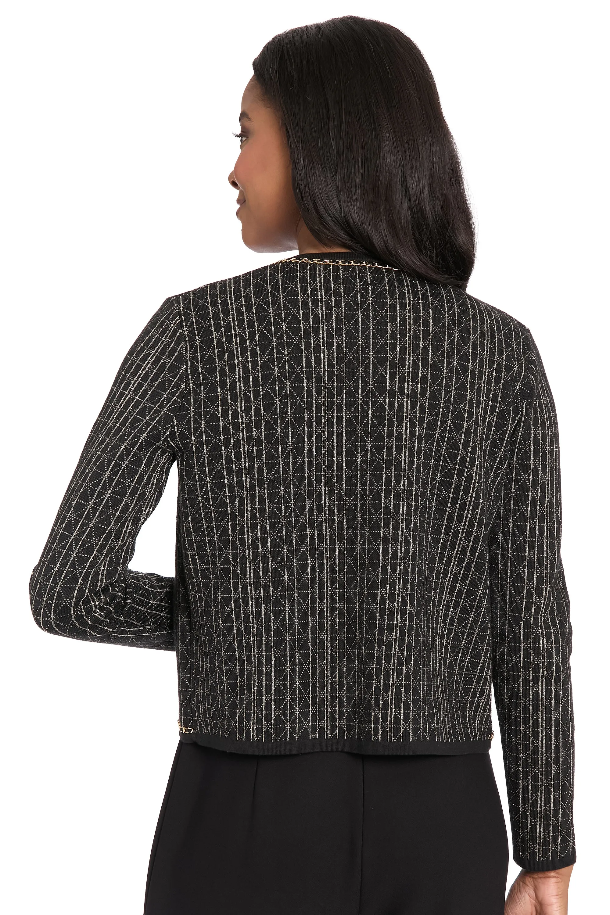 Earl Gold Chain Sweater Cardigan sold by Maggy London product image thumbnail 5