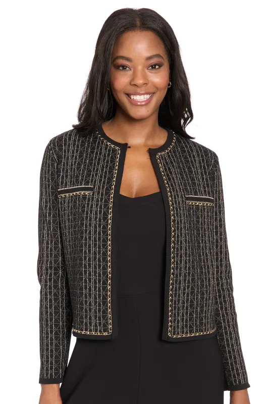 Earl Gold Chain Sweater Cardigan sold by Maggy London