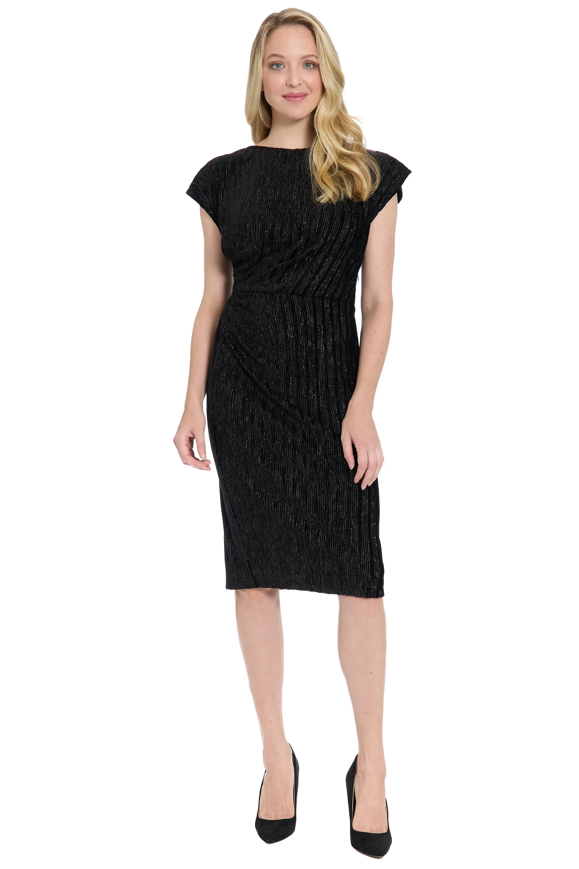 Levy Textured Metallic Velvet Dress sold by Maggy London