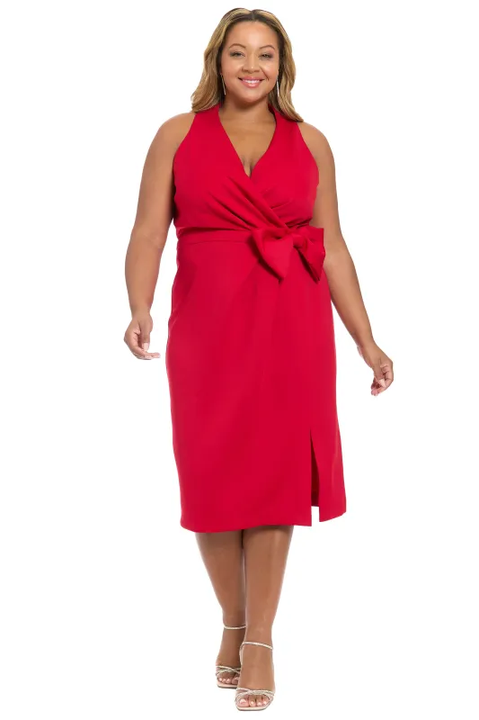 Isadora Wrap Style Midi Dress sold by Maggy London
