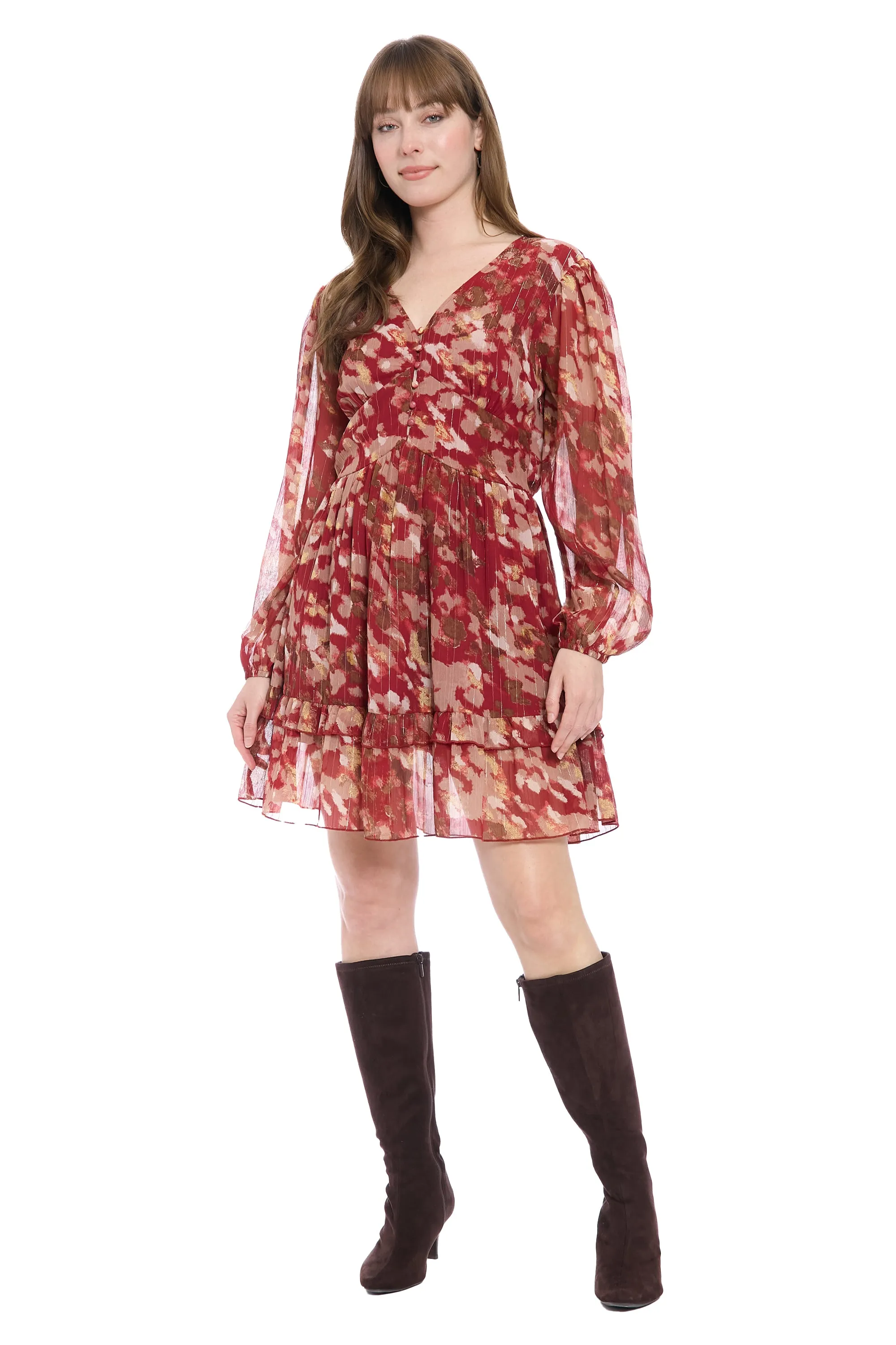 Stevie Smocked Flounce Mini Dress sold by Maggy London