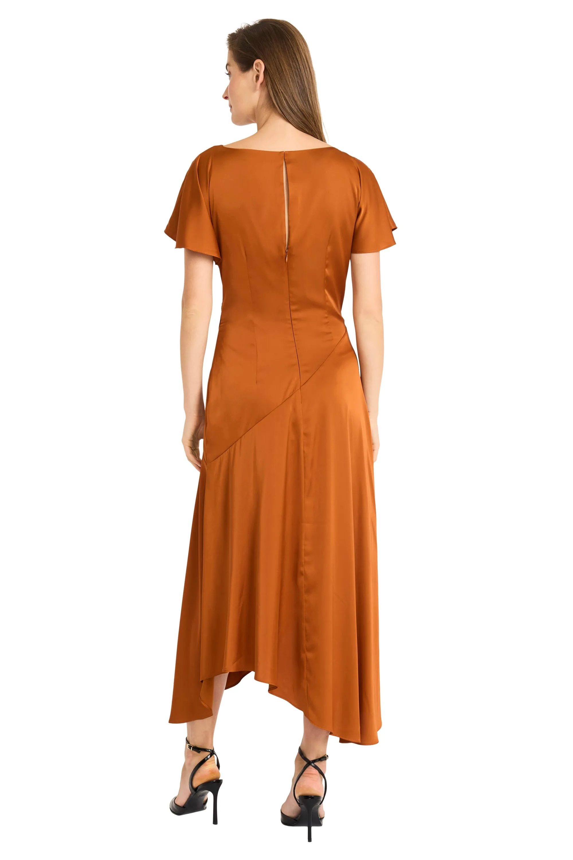 Betty Flutter Sleeve Charmeuse Dress sold by Maggy London product image thumbnail 2