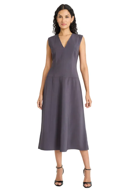 Emelie V-neck Sleeveless Midi Dress sold by Maggy London