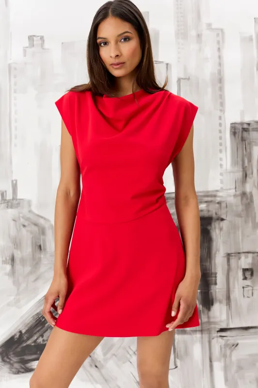 Lilo Cowl Neck Mini sold by Maggy London