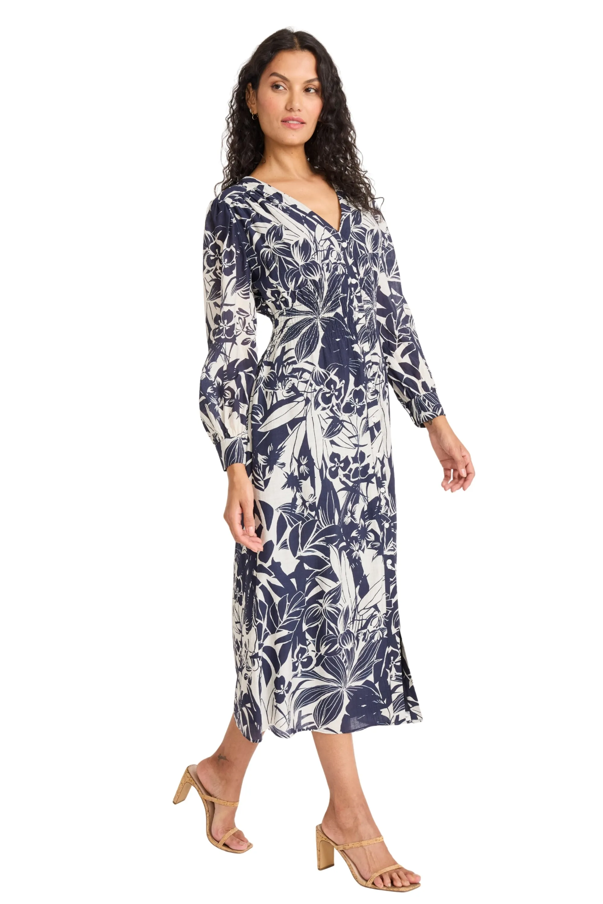 Vivianne Button Front Midi Dress sold by Maggy London product image thumbnail 5