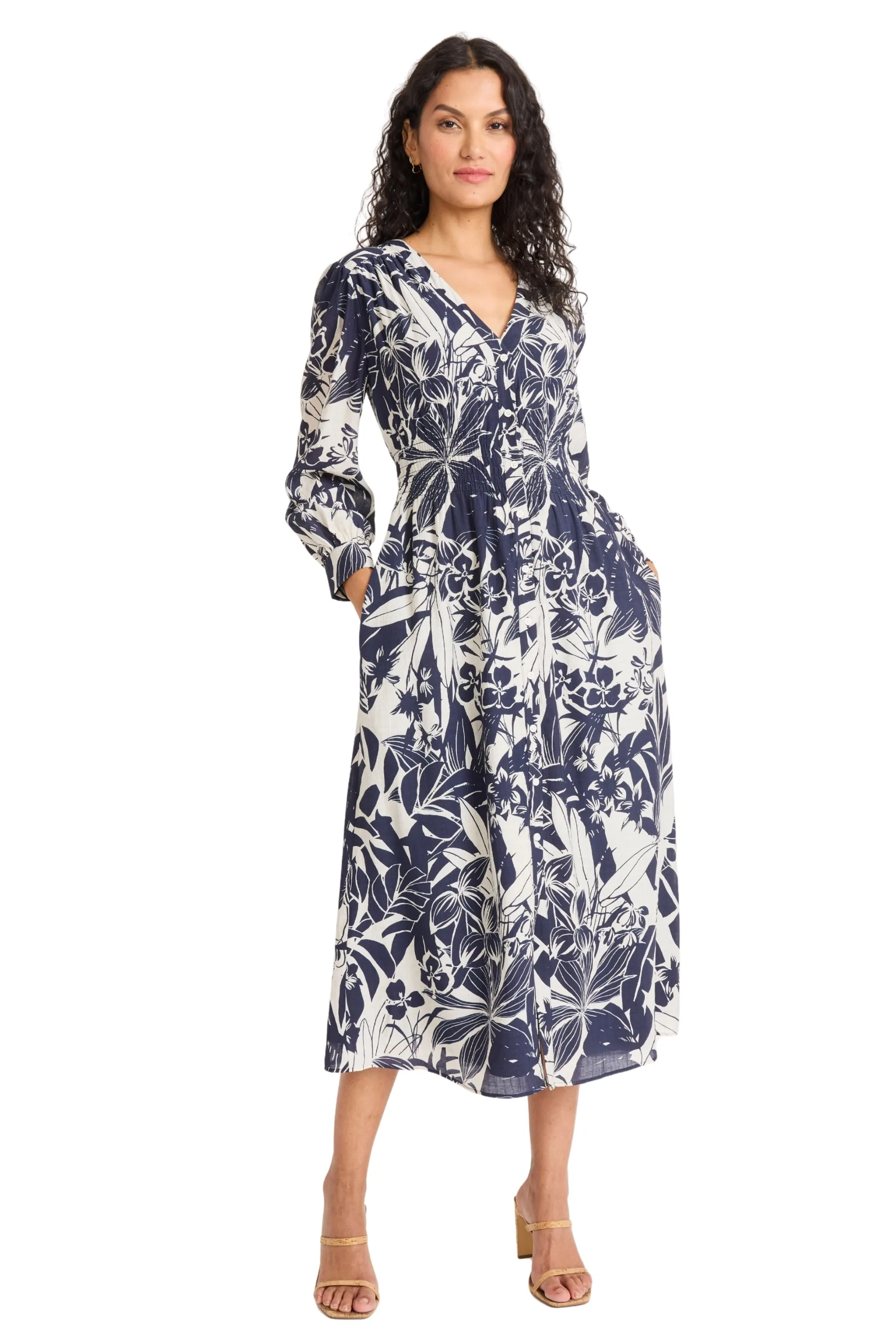 Vivianne Button Front Midi Dress sold by Maggy London product image thumbnail 4
