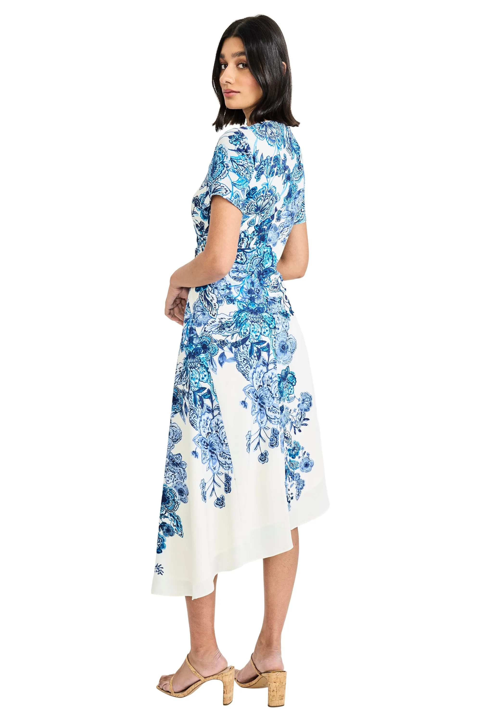 Jordana Asymmetrical Midi in Adorned Floral Georgette sold by Maggy London product image thumbnail 4