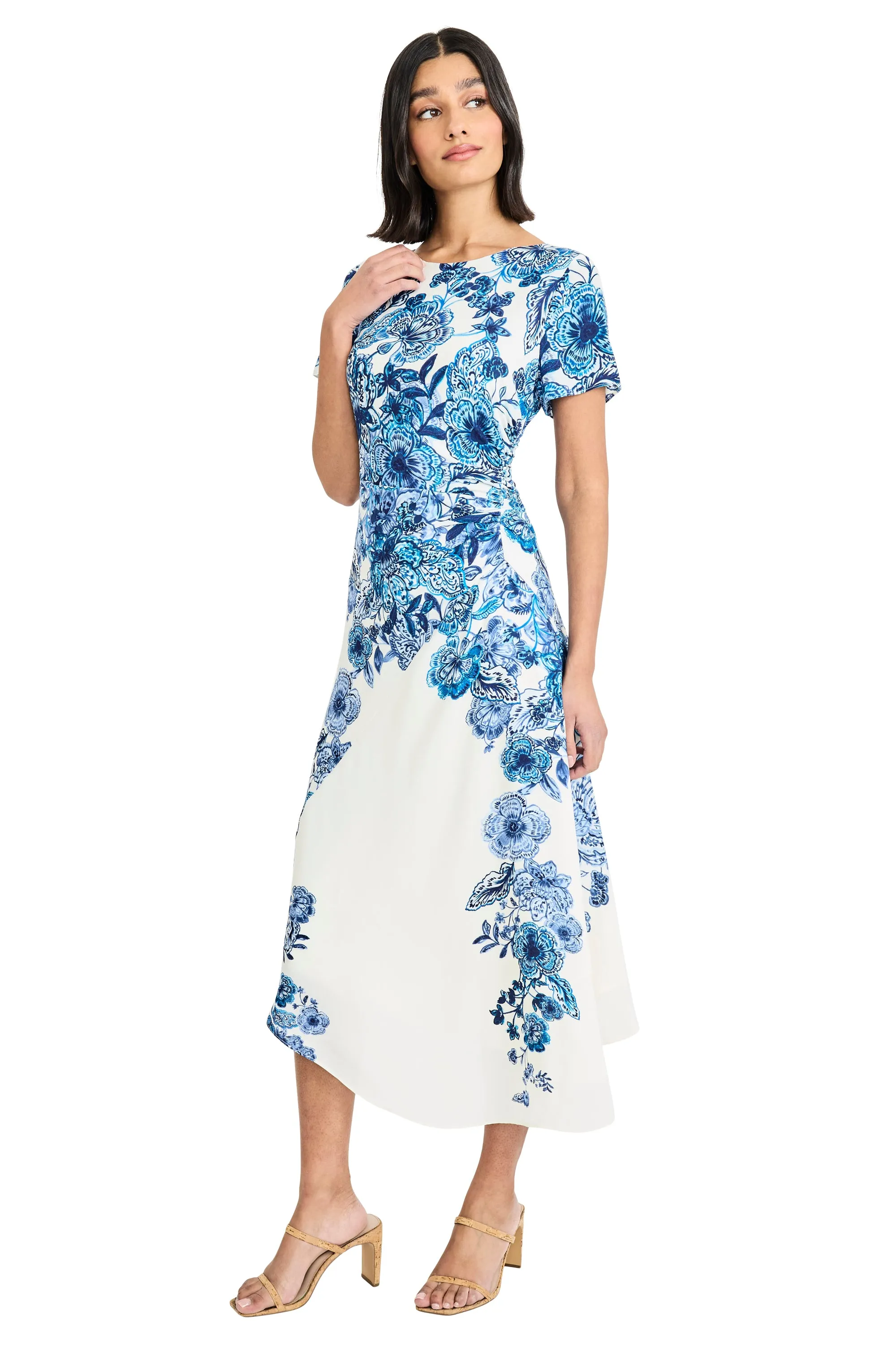Jordana Asymmetrical Midi in Adorned Floral Georgette sold by Maggy London product image thumbnail 3