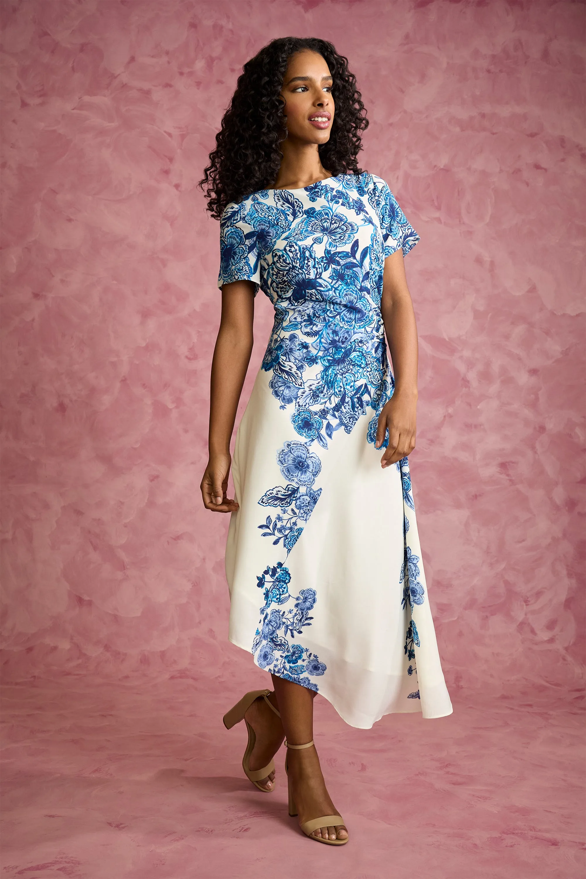 Jordana Asymmetrical Midi in Adorned Floral Georgette sold by Maggy London product image thumbnail 5