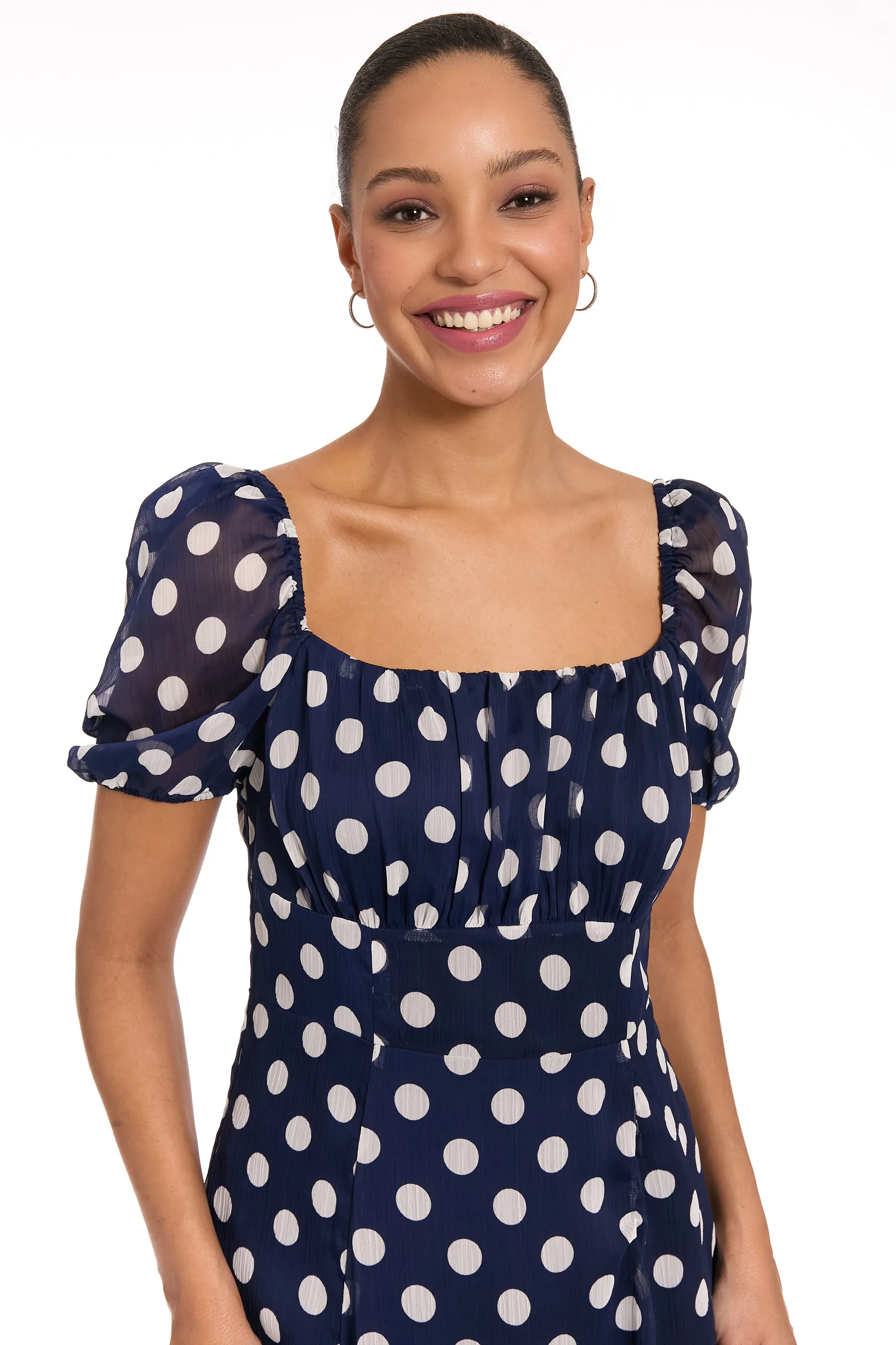 Kristin Puff Sleeve Midi in Chiffon sold by Maggy London product image thumbnail 3