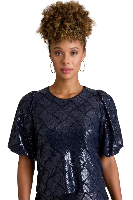 Bryant Jewel Neck Bubble Sleeve Top sold by Maggy London