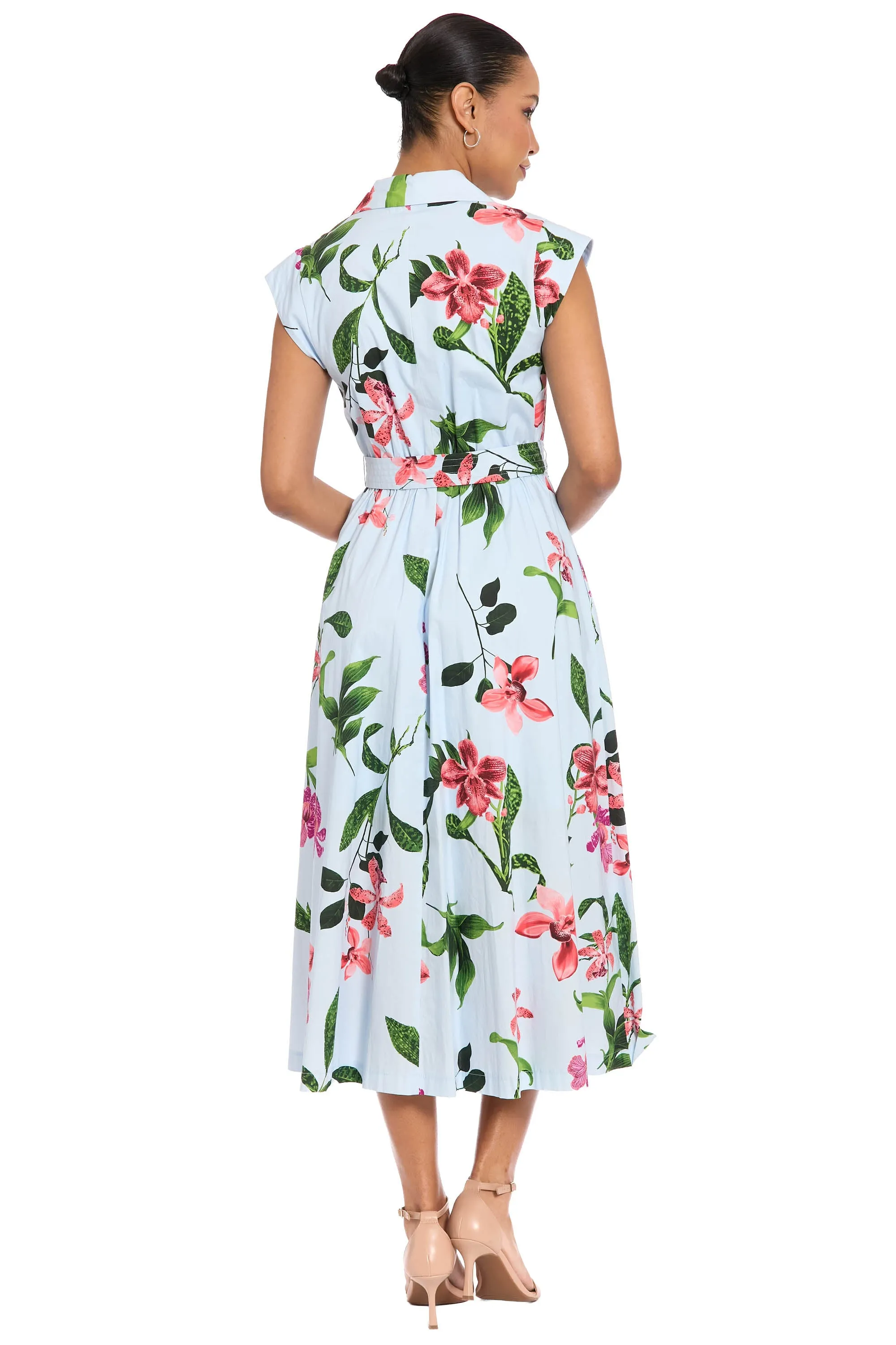 Rosemary Cotton Belted Shirt Dress in Wild Orchid sold by Maggy London product image thumbnail 4