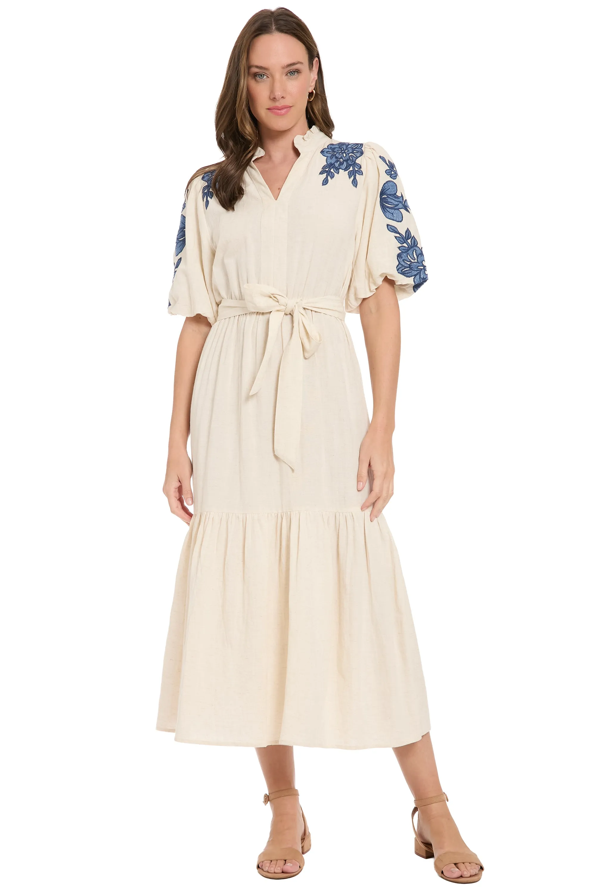 Mackenzie Bubble Sleeve Embroidered Cotton Maxi sold by Maggy London product image thumbnail 3