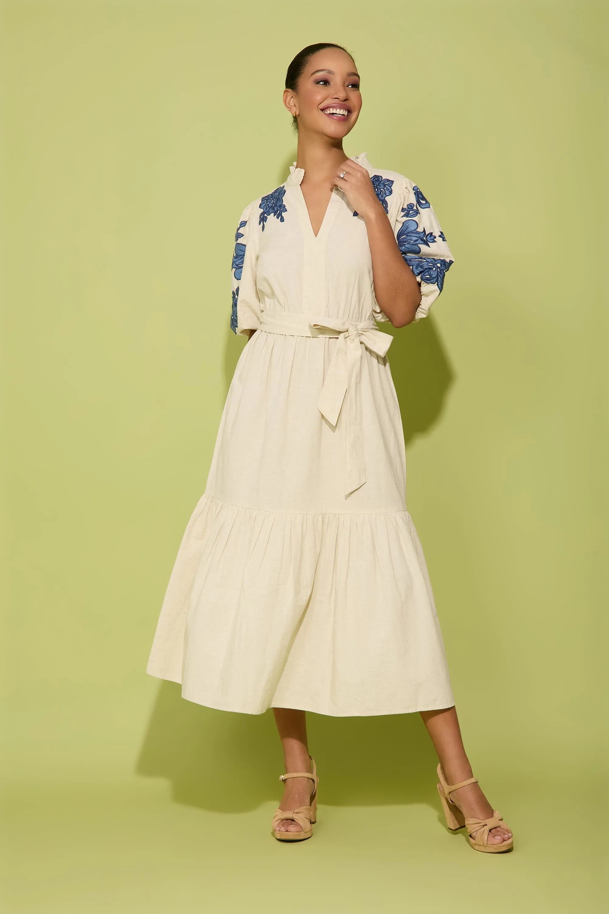 Mackenzie Bubble Sleeve Embroidered Cotton Maxi sold by Maggy London product image thumbnail 2