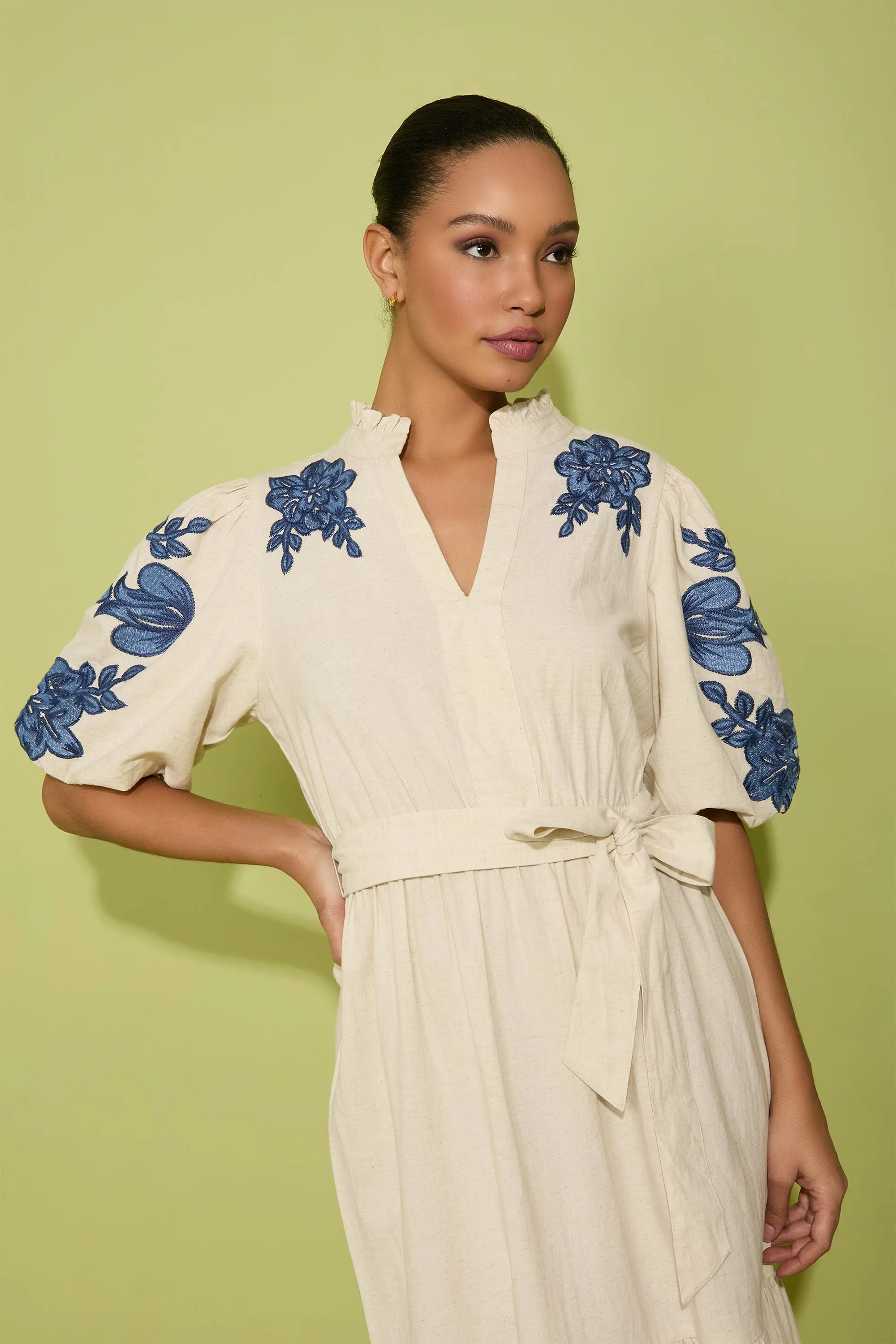 Mackenzie Bubble Sleeve Embroidered Cotton Maxi sold by Maggy London product image thumbnail 4