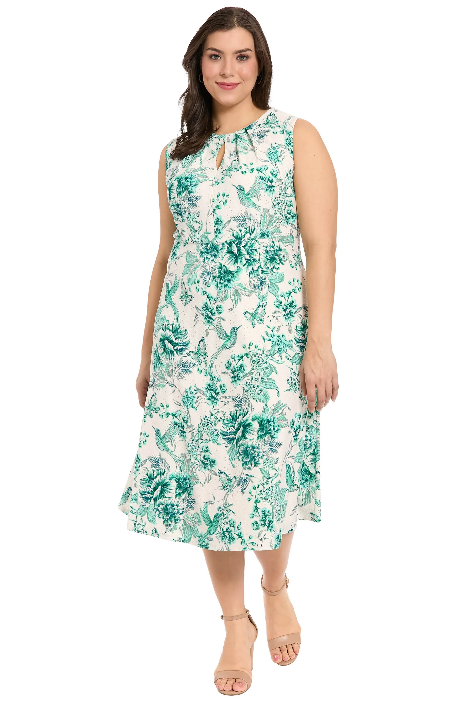 Jordyn Keyhole Midi in Nature's Eyelet sold by Maggy London product image thumbnail 2