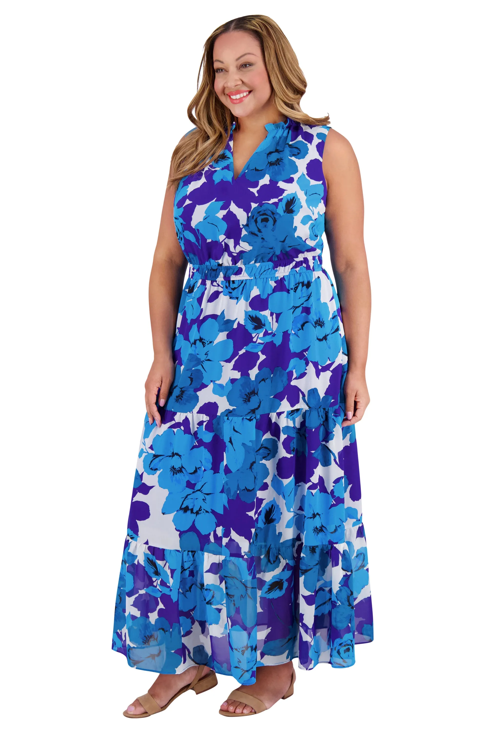 Aisha in Layered Floral Stamp - FINAL SALE sold by Maggy London product image thumbnail 4