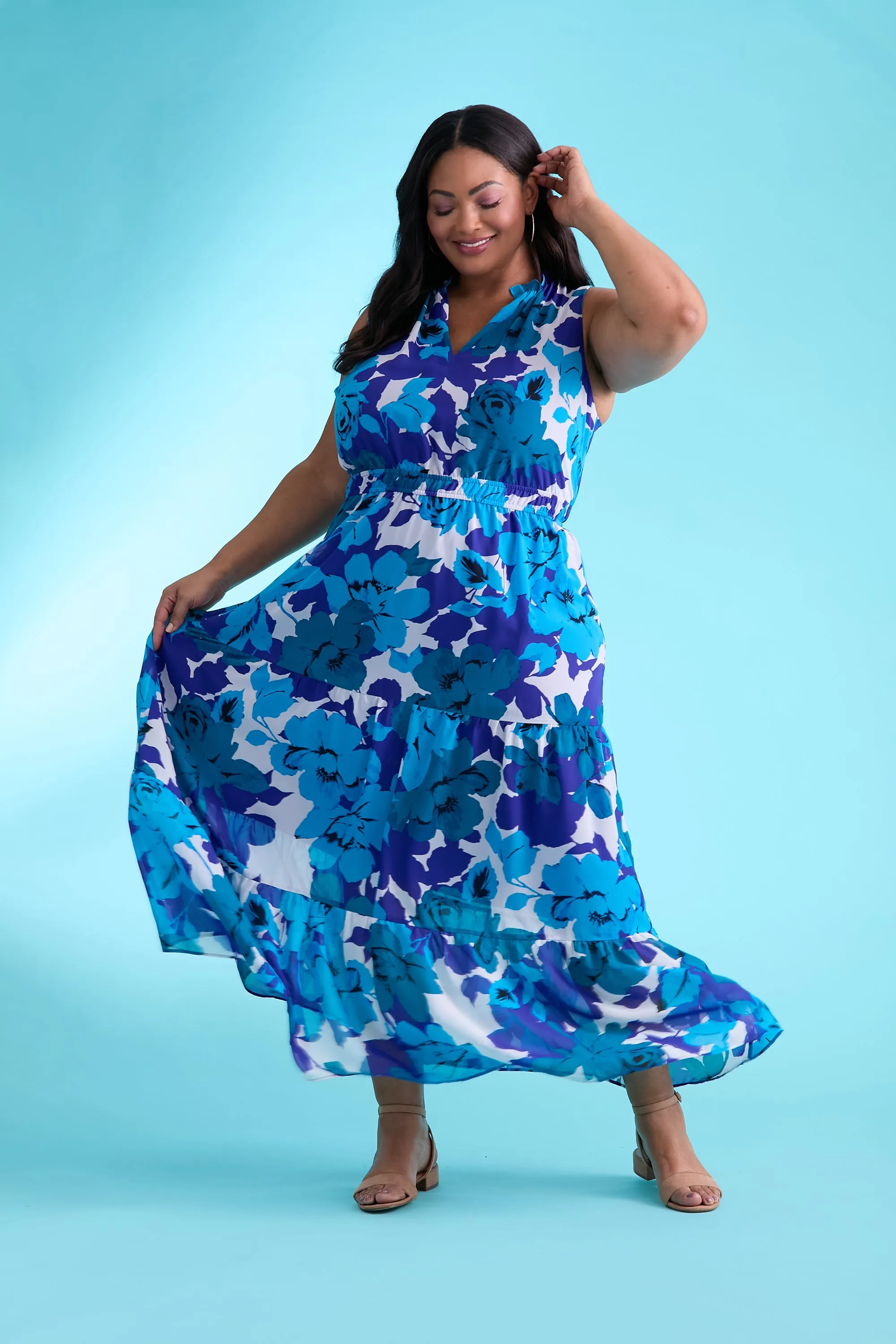 Aisha in Layered Floral Stamp - FINAL SALE sold by Maggy London product image thumbnail 2