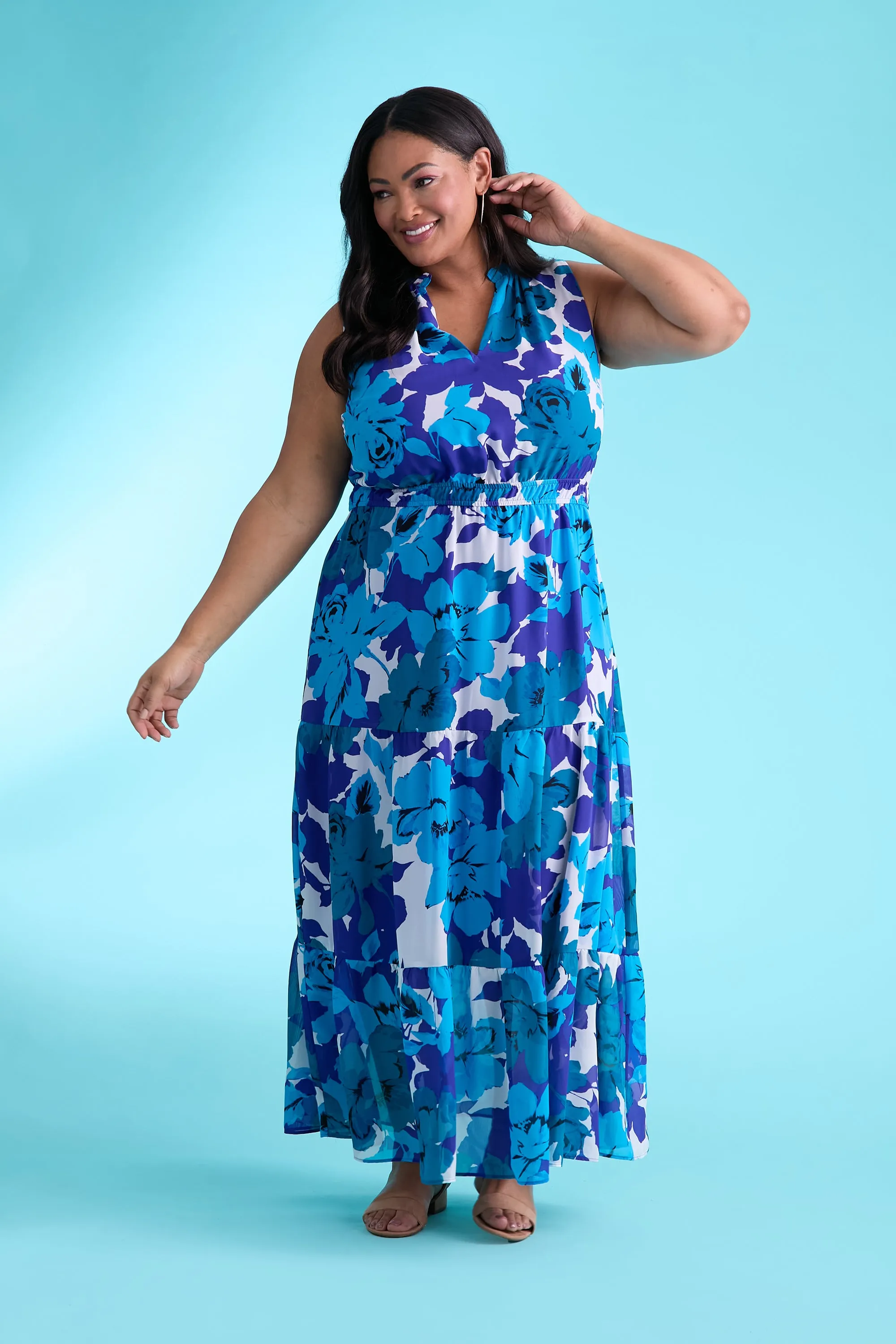 Aisha in Layered Floral Stamp - FINAL SALE sold by Maggy London product image thumbnail 3